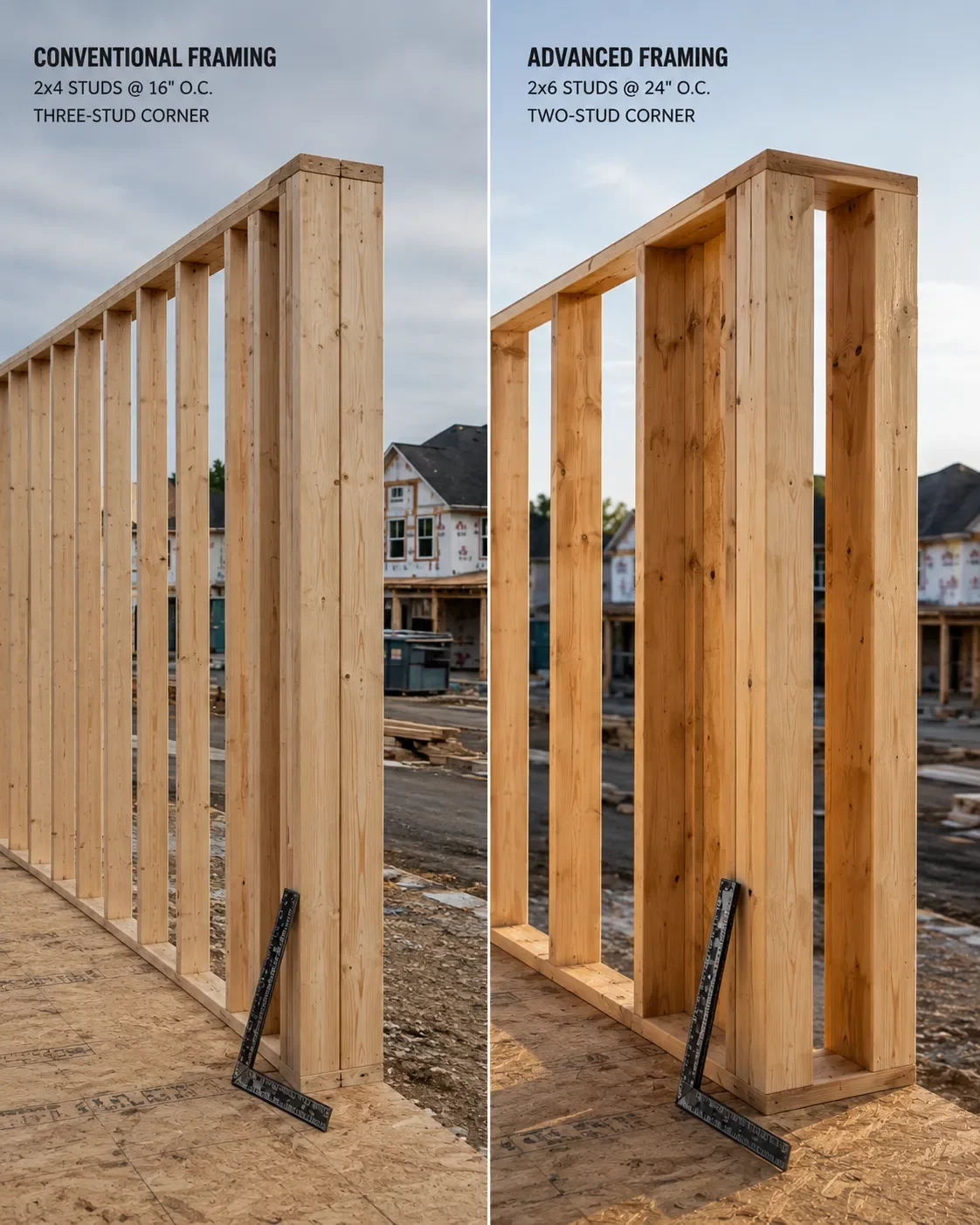 advanced framing vs traditional comparison