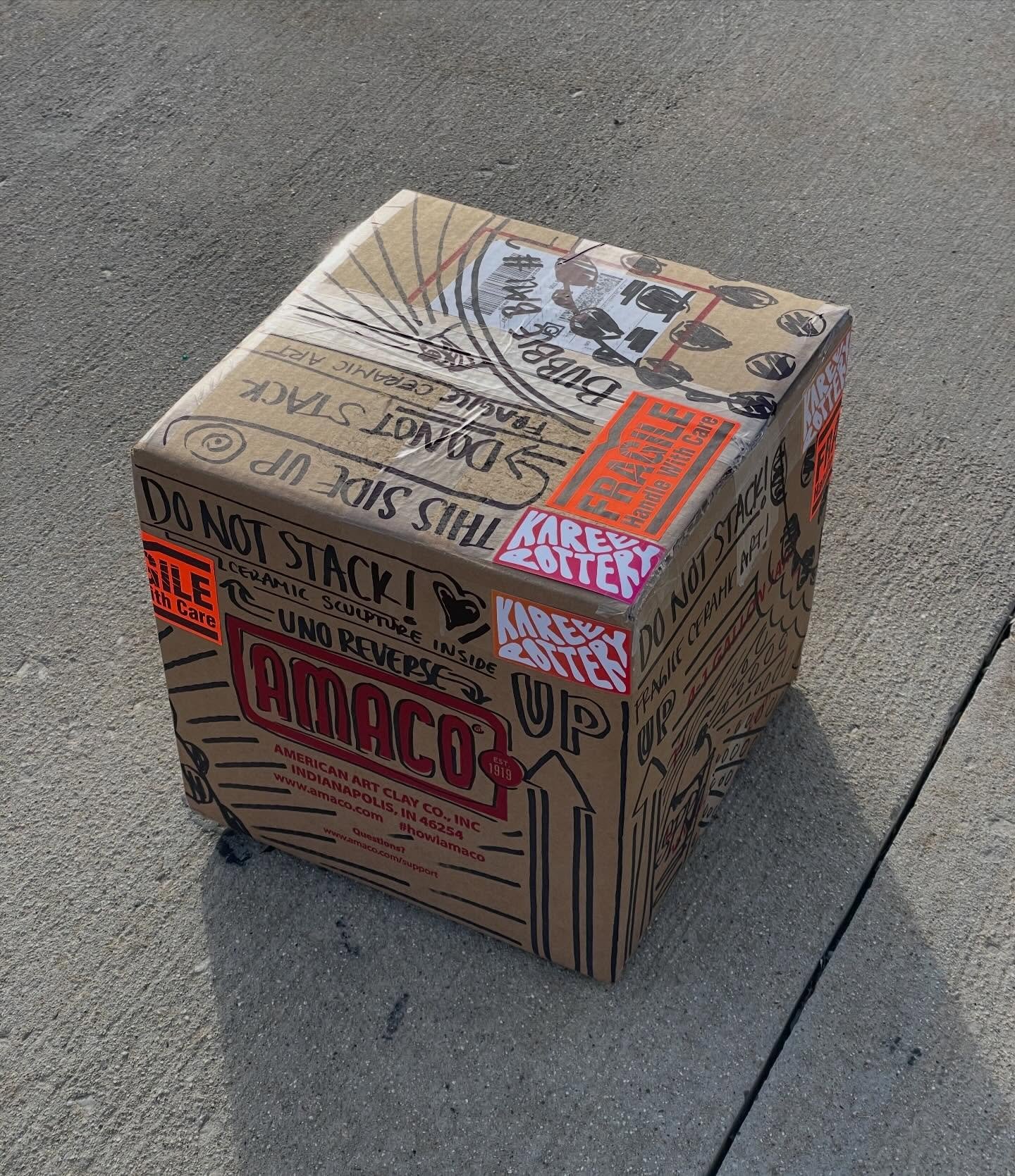 BUBBLE BALL #2 made it safe and sound to @amacobrent 💕 keep your eye out for WIP vids annnd if you&rsquo;re headed to @nceca swing by the AMACO booth to see BB#2 in person!

Will you be at NCECA 26?