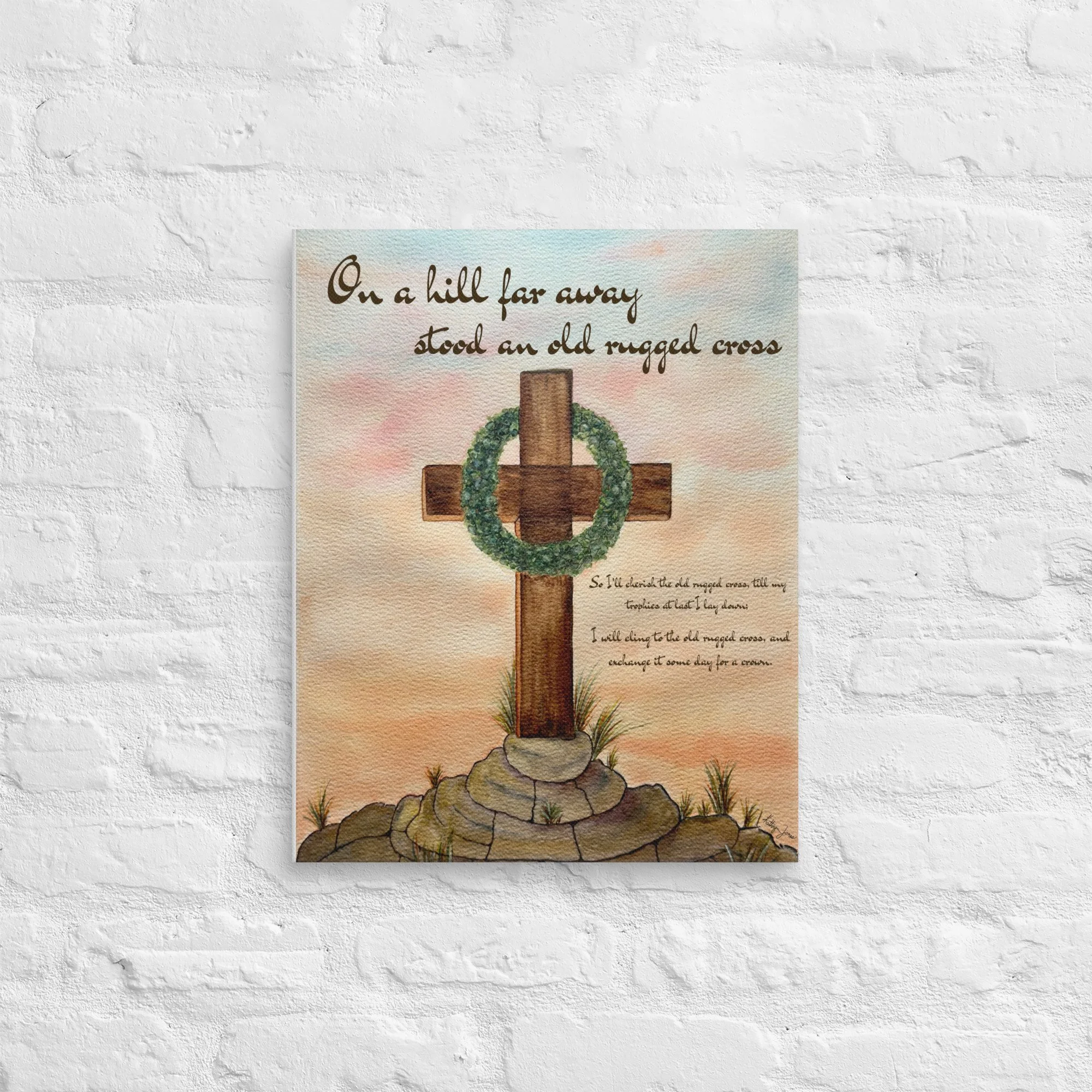 Cross at Sunset - Printed on Canvas