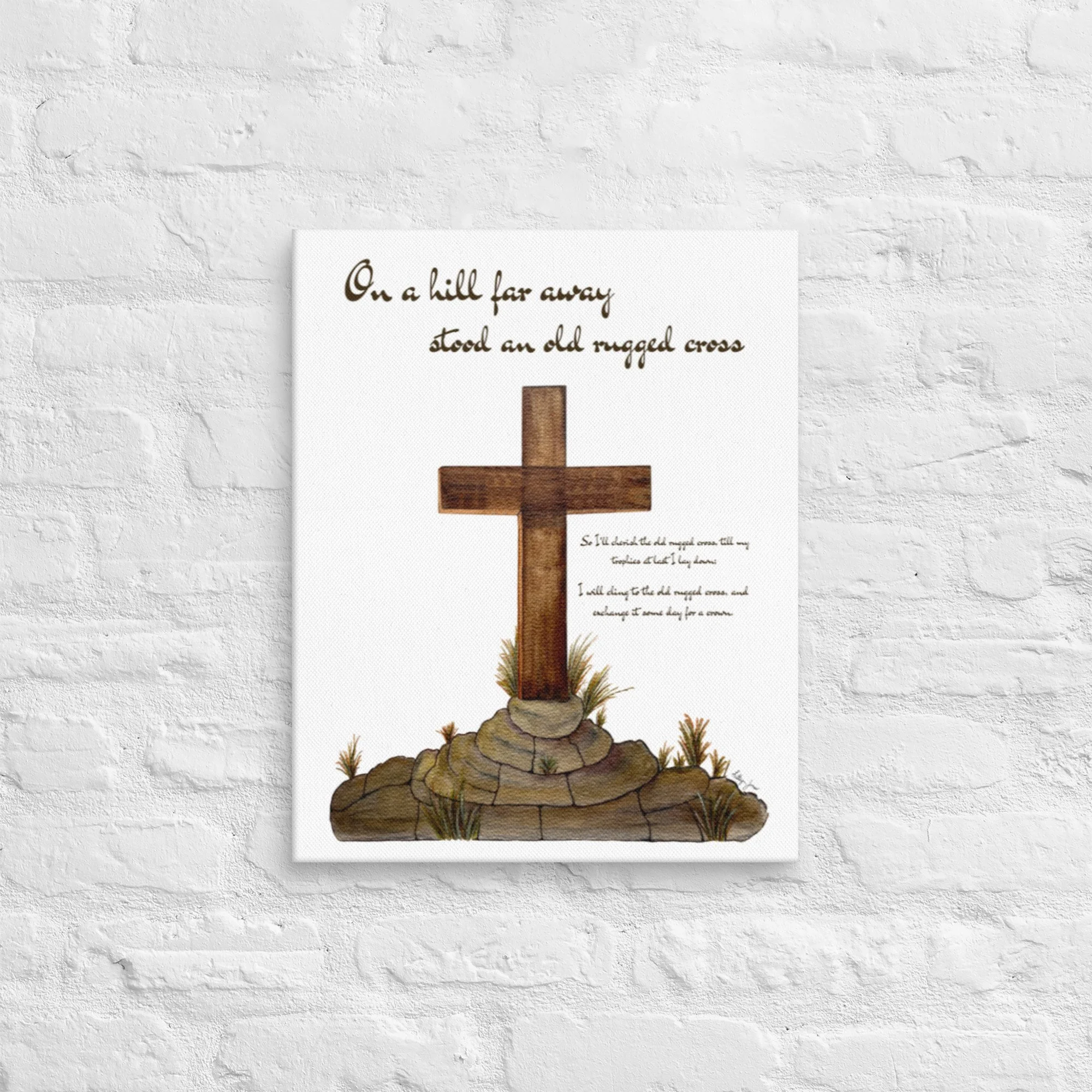 Old Rugged Cross - Printed on Canvas