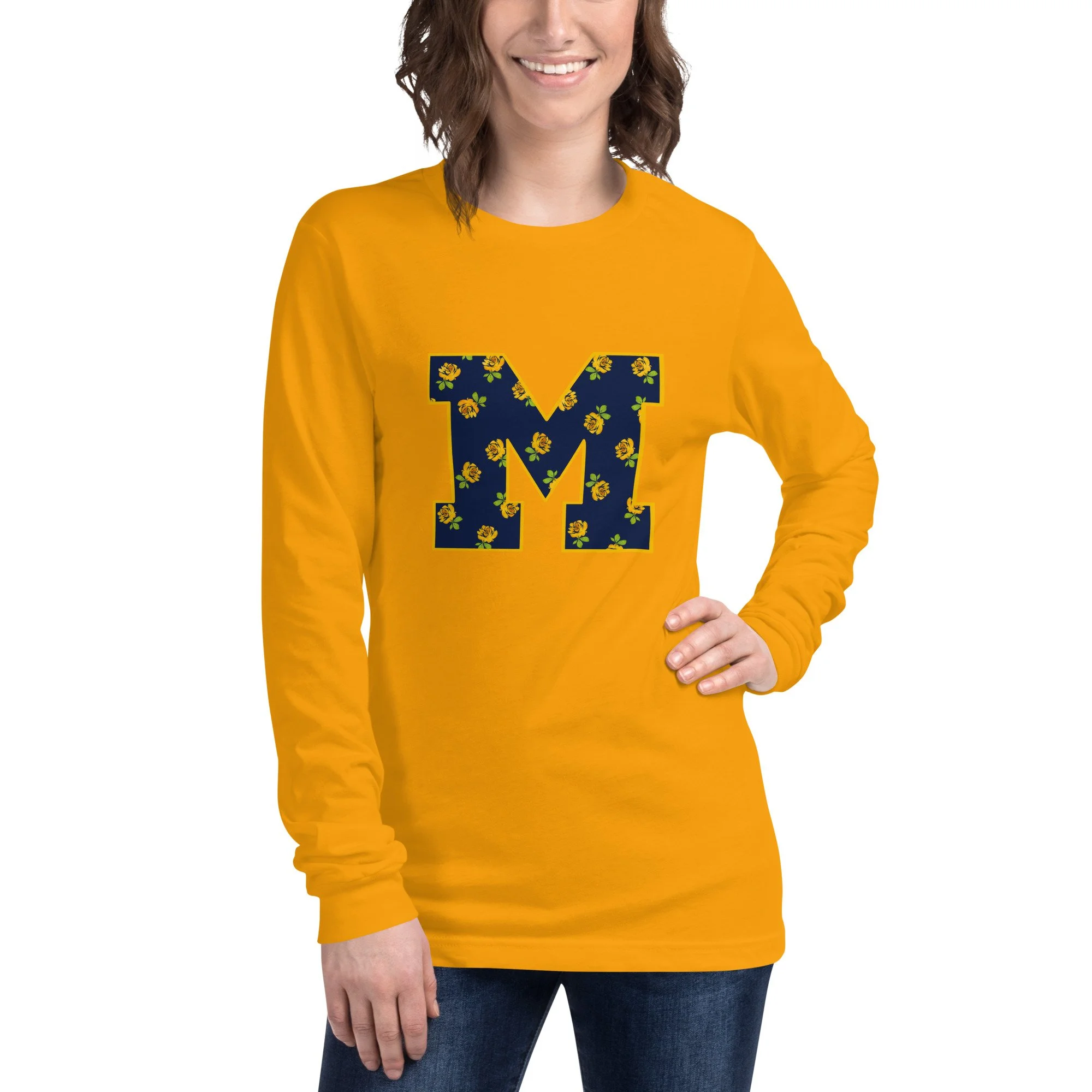 M Maize Roses - Unisex Long Sleeve Tee