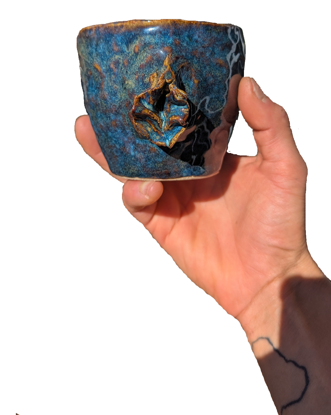 Glazed Stoneware vulva cup unique