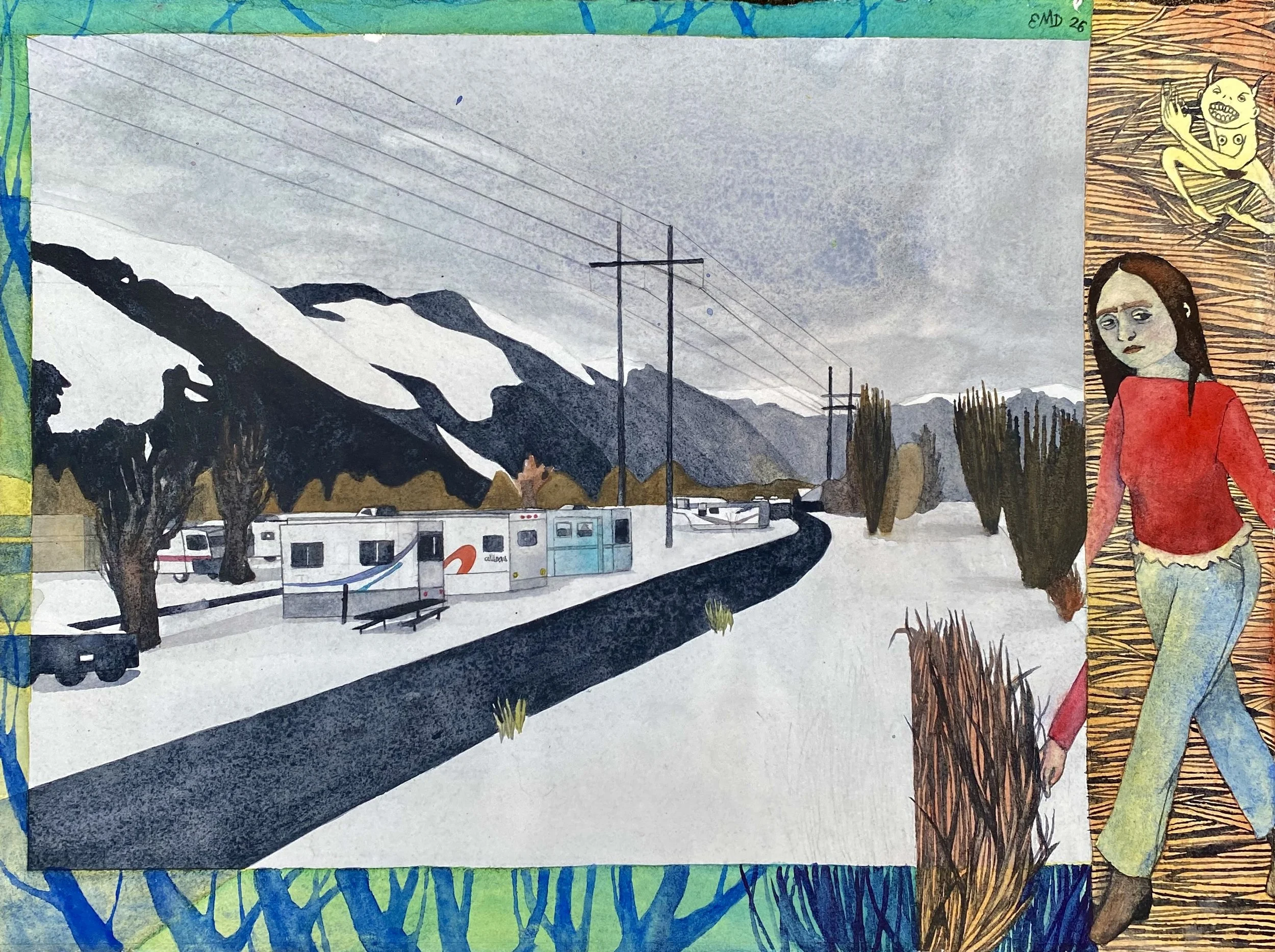 Bush Monster, 2026. Watercolour on paper. 11x15 inches.