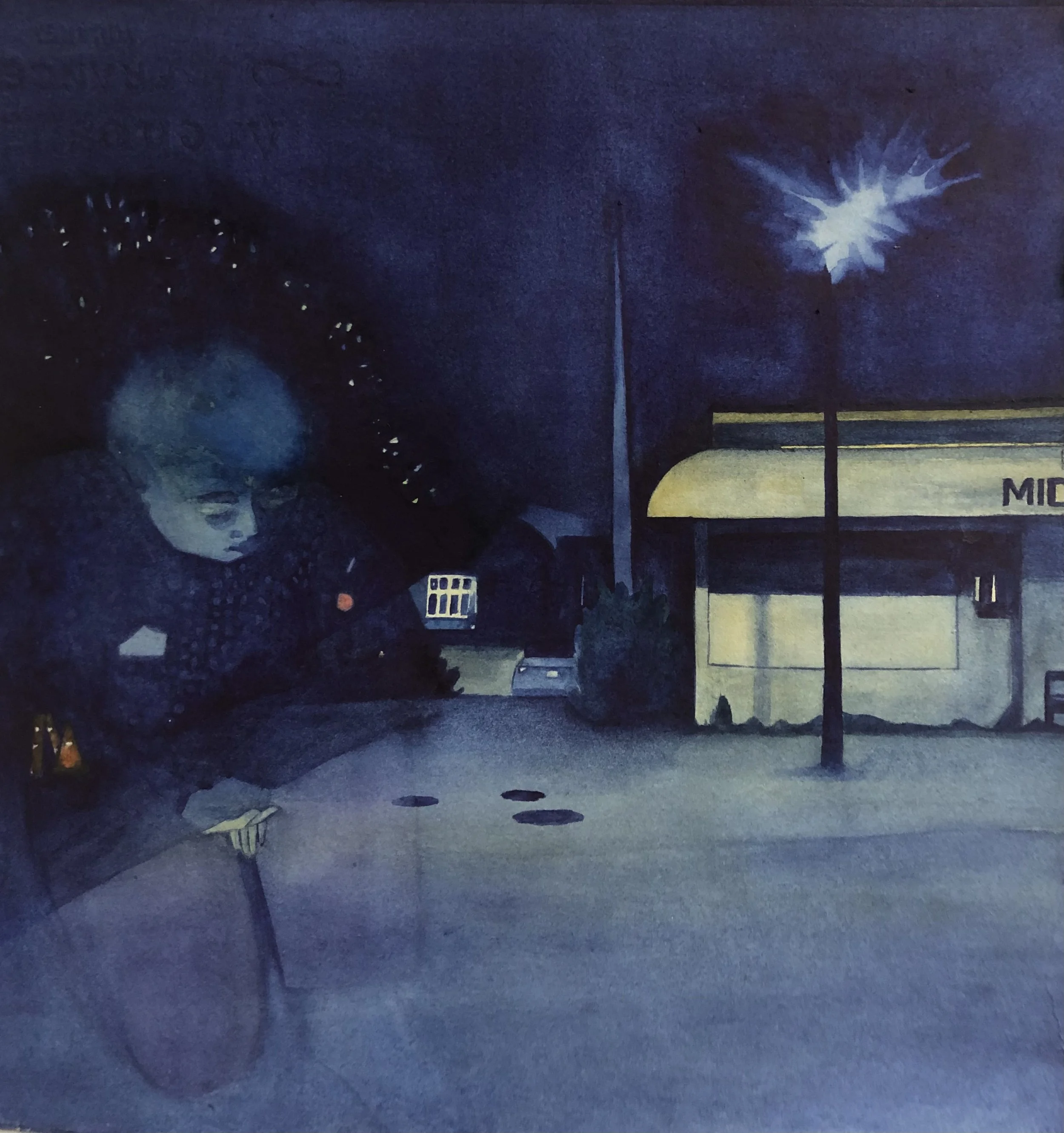 Close By, 2024. Watercolour on paper. 10x10 inches. 