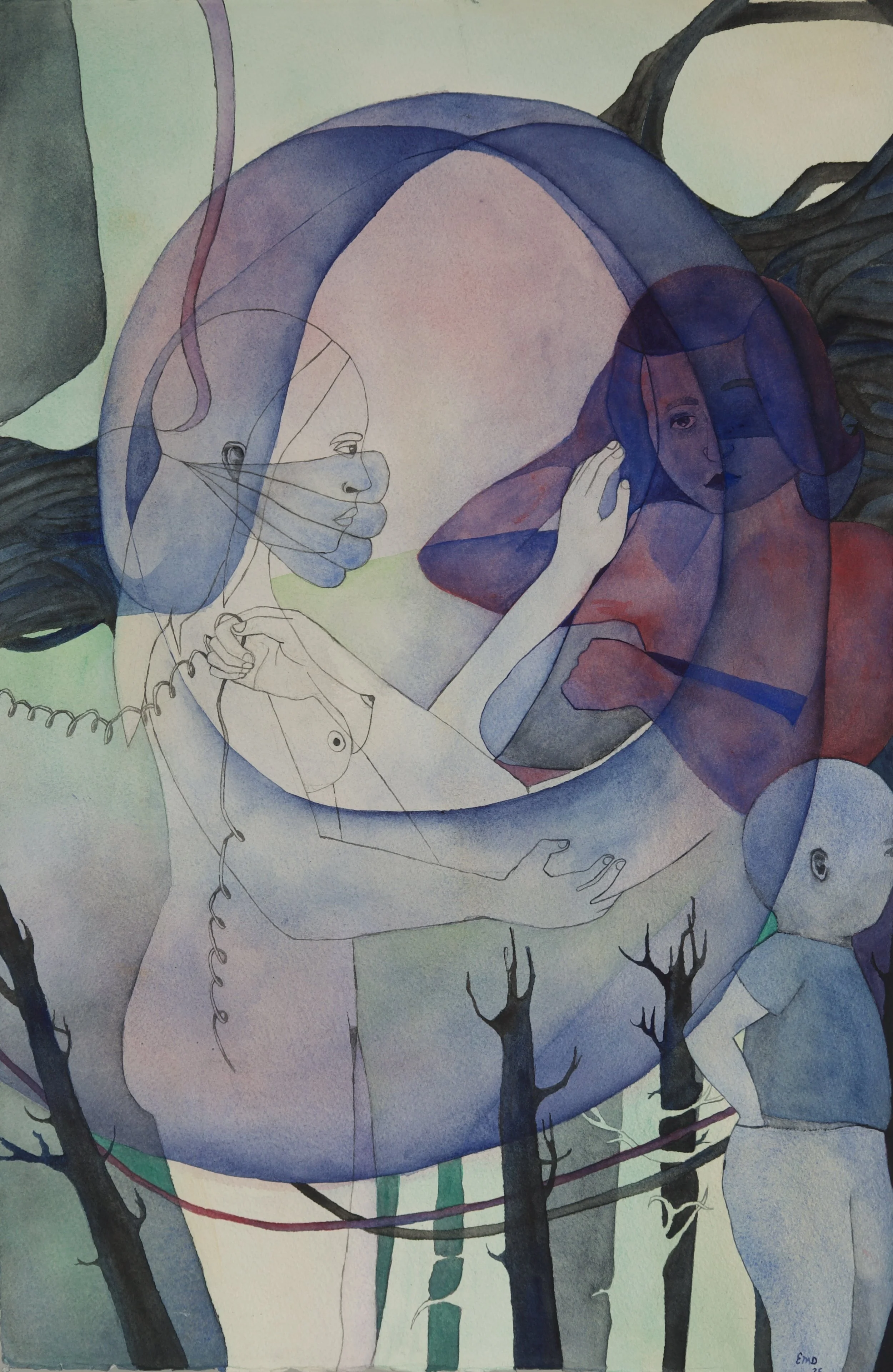 Generations, 2025. Watercolour on paper. 14x20 inches.