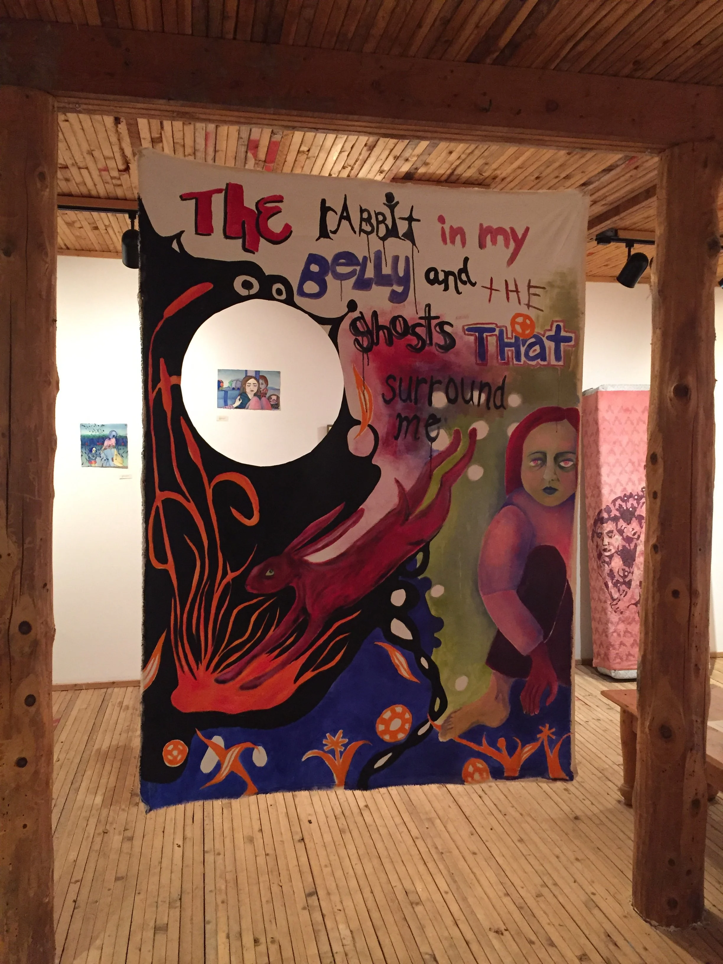 The Rabbit in my Belly and the Ghosts that Surround Me, December 2022. The Point Gallery, Salt Spring Island B.C. In collaboration with Shae Seqaqkind. 