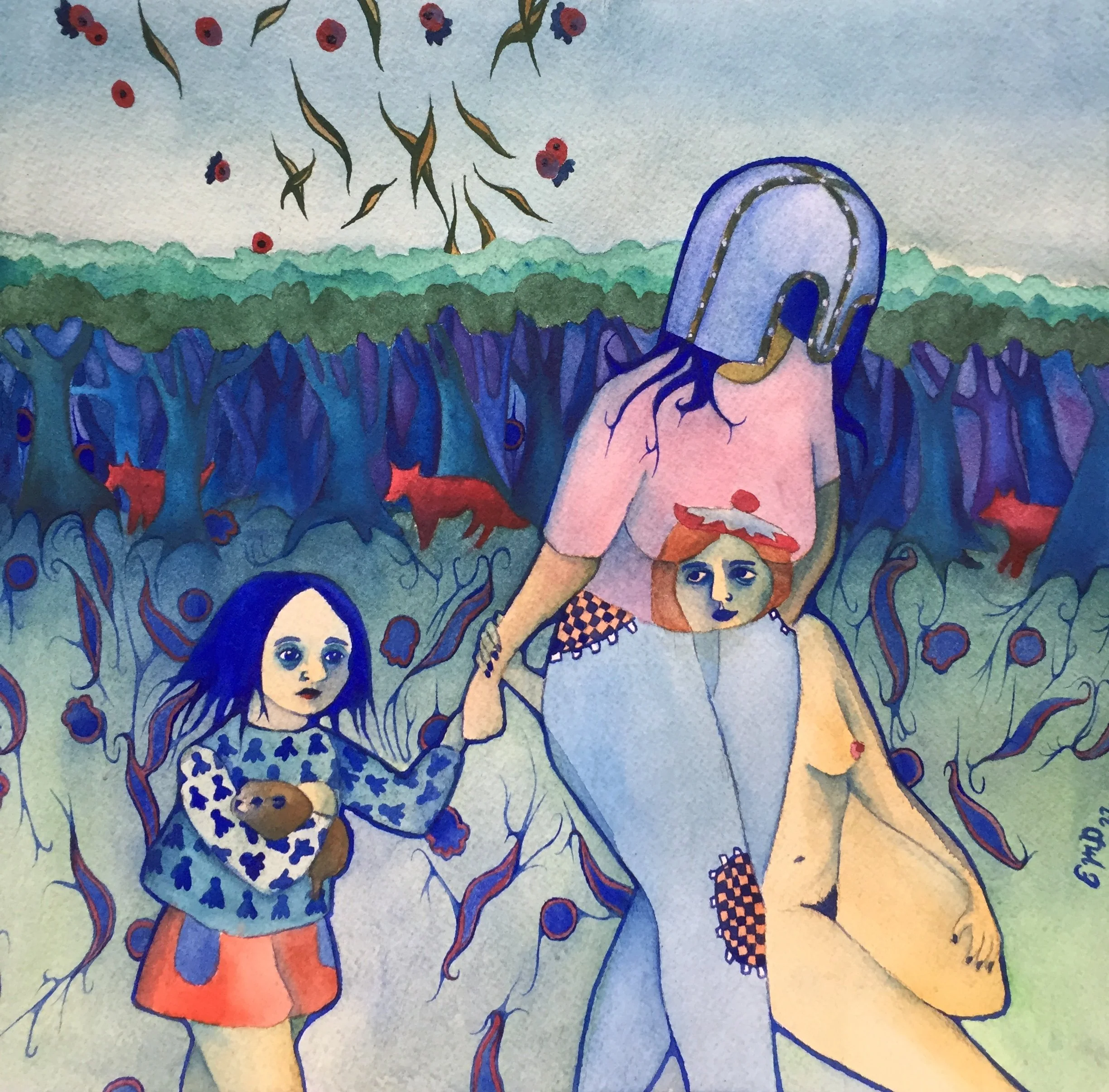 Guineapig, 2022. Watercolour on paper. 11x11 inches. 