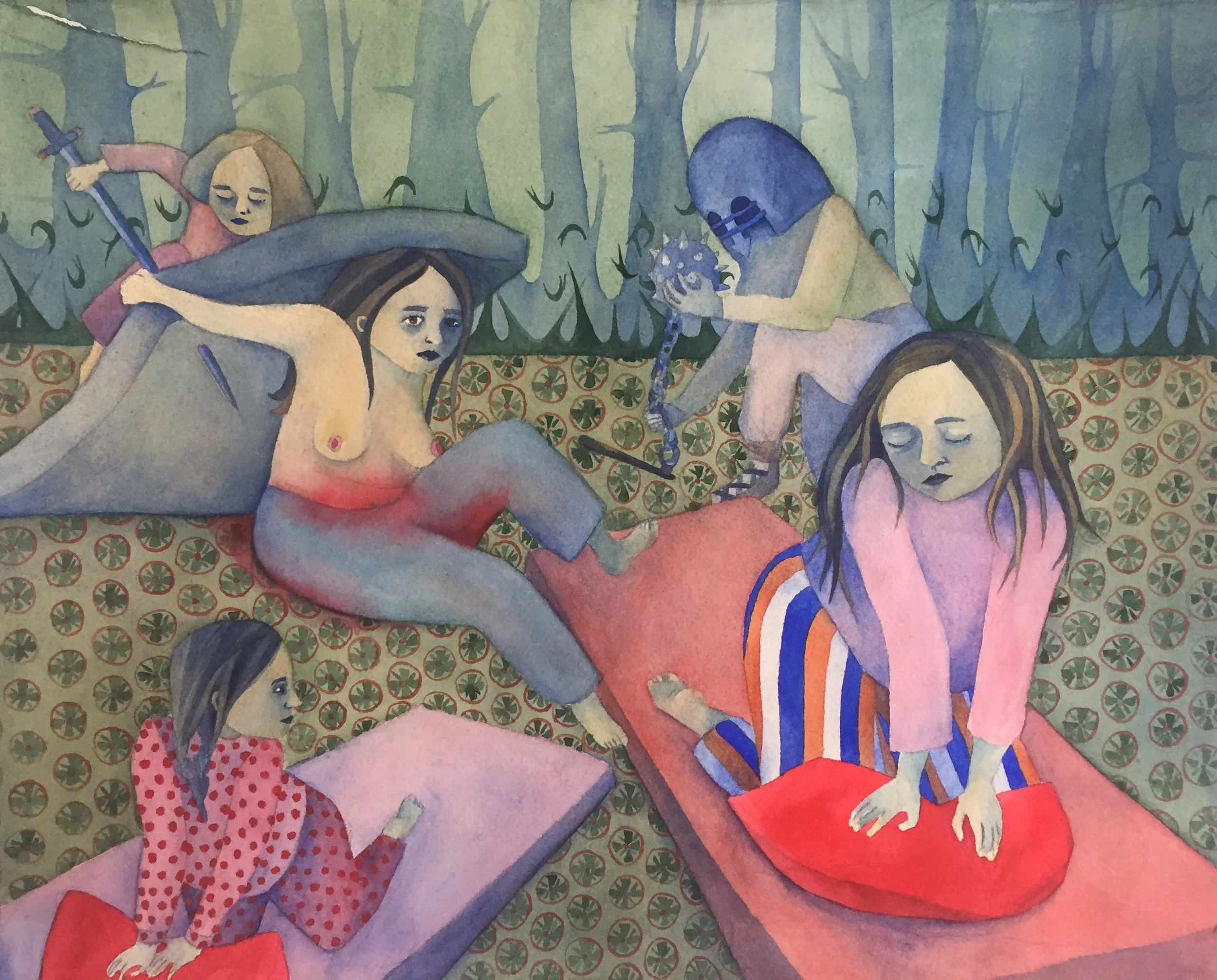 Strength Training, 2023. Watercolour on paper. 11x15 inches. 