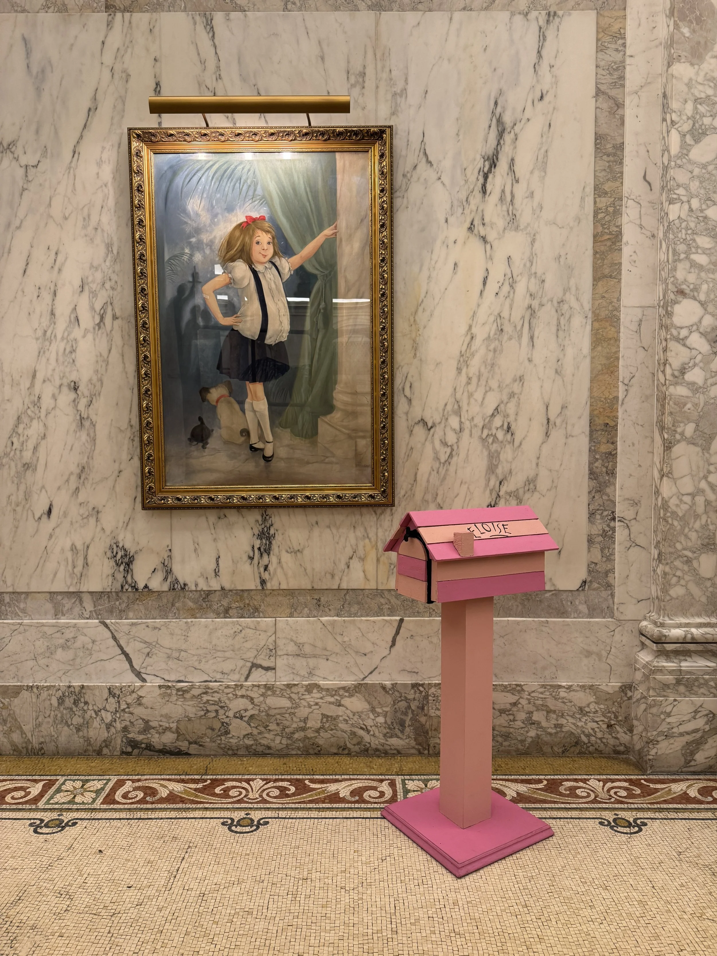 Eloise painting at the Plaza Hotel NYC