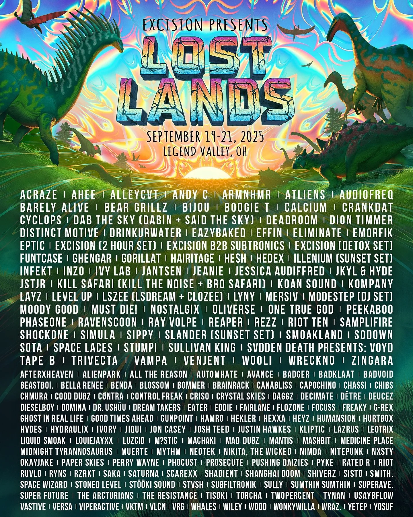 FCMG heads to Lost Lands for another huge year! 🦖

2025 brings you Avance, Hydraulix, Jeanie, Jiqui, Leotrix and PhaseOne in the mighty Legend Valley!

@abtouring @lostlandsfestival @avanceofficial @itshydraulix @jeaniesounds @jiquiofficial @leotrix