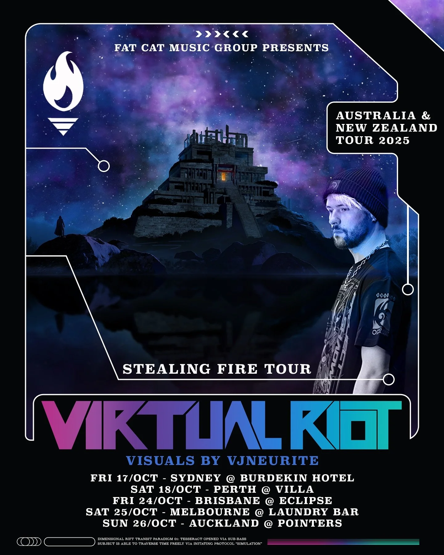 📣 TOUR ANNOUNCEMENT 📣 
Fat Cat Music Group presents the VIRTUAL RIOT 2025 Australia &amp; New Zealand Tour!

Virtual Riot is one of the most respected producers worldwide and is considered one of the most prominent figure heads in the dubstep scene