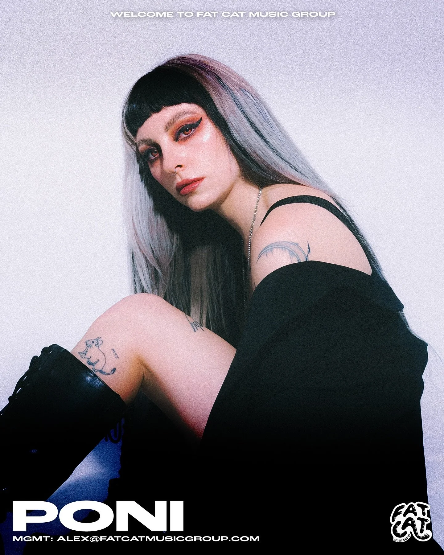Fat Cat Music Group is thrilled to welcome PONI to our management roster.

Born and raised in Vancouver BC, Poni made the move to Denver CO in 2021 where she currently thrives in the bass music capital. At the beginning of 2024, she excitedly had her