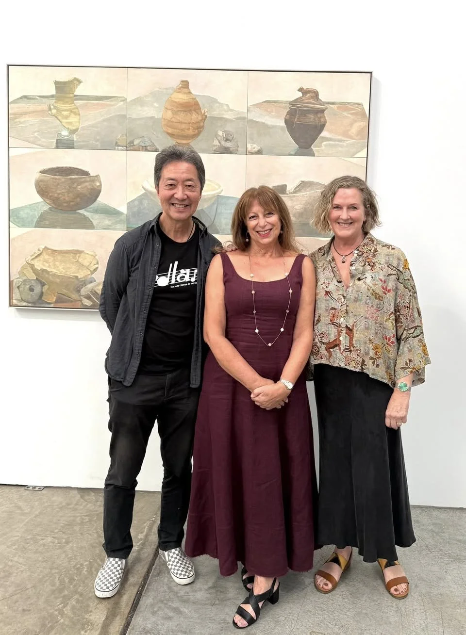 Maryanne Wick’s ‘Still Life Paintings from Iberia’ exhibition opening at Art Atrium launched by Lorraine Kypiotis and Ros Auld’s ‘Formed’ exhibition opening at Art Atrium launched by Grace Cochrane AM