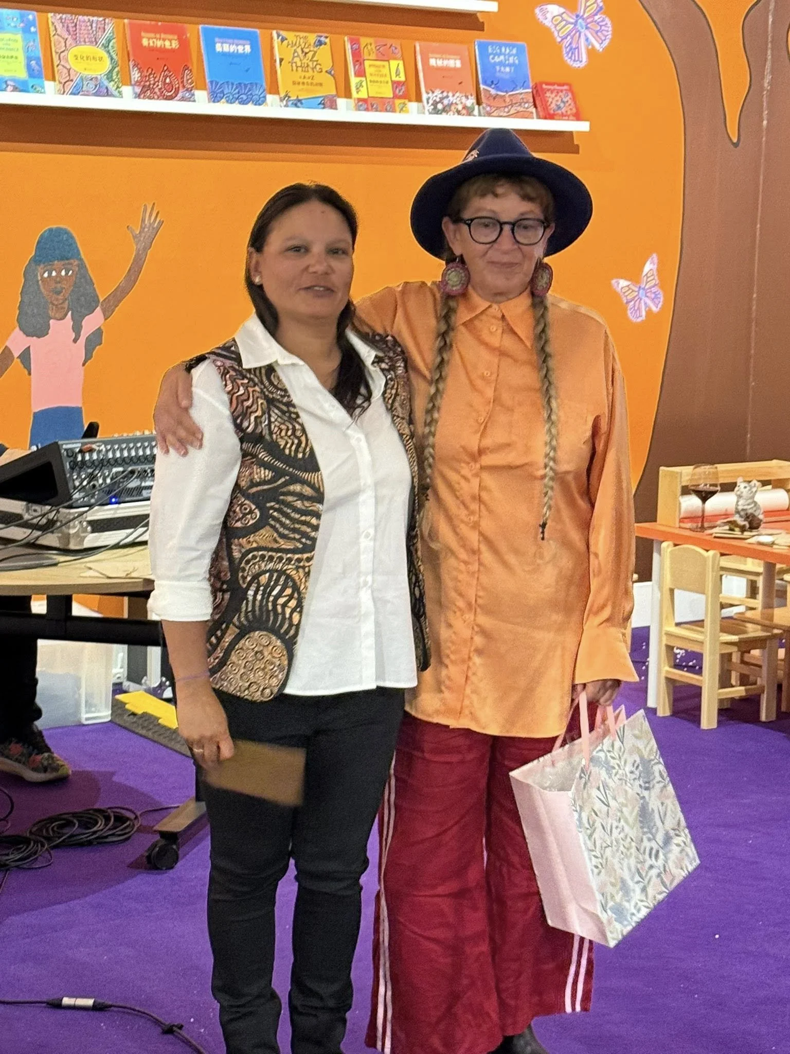 Exhibition opening of I am Gurgun, a retrospective of work by Dr. Bronwyn Bancroft AM curated by Kyra Kum-Sing at Boomalli Aboriginal Artists Co-operative.