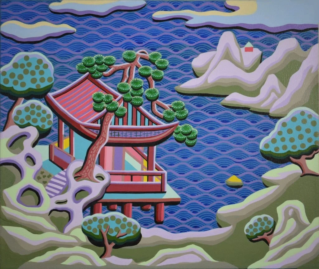 Fan Dongwang | Moonlight on Penglai Pagoda (in the islands of eight immortals)