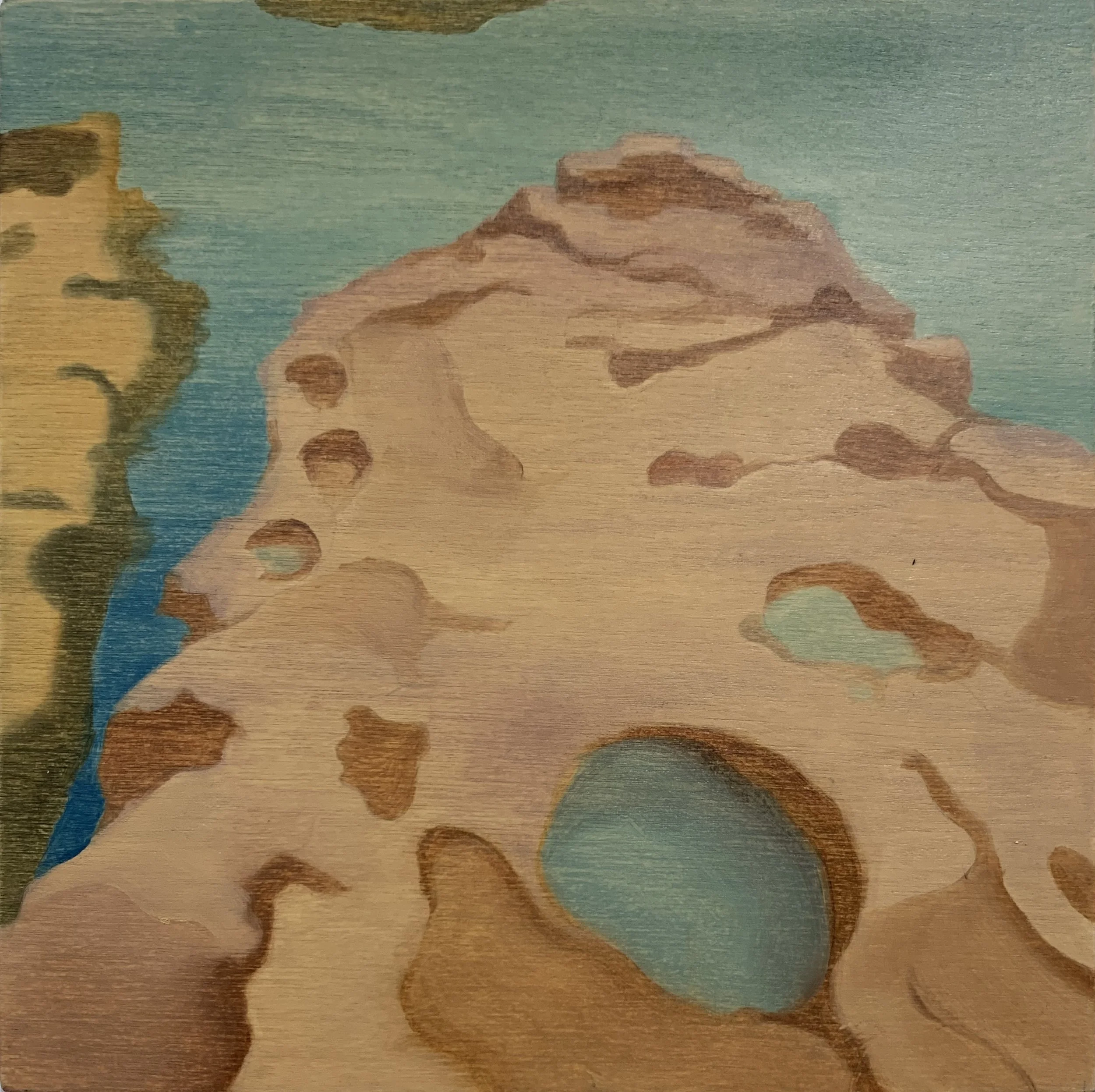 Rock Hopping 1, 2026, Oil on timber panels, 20 x 20cm.jpeg