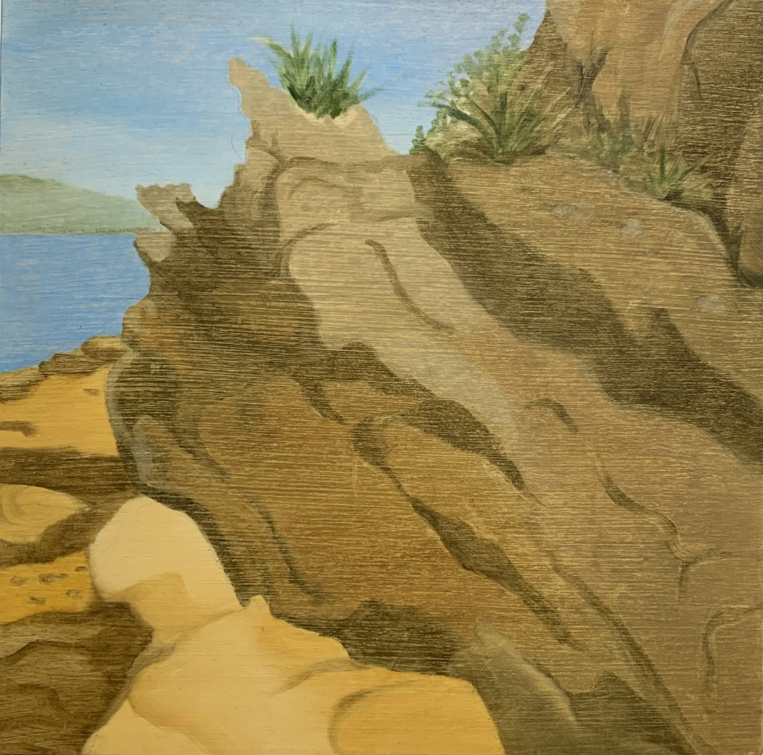 Rock Hopping 15, 2026, Oil on timber panels, 20 x 20cm.jpeg