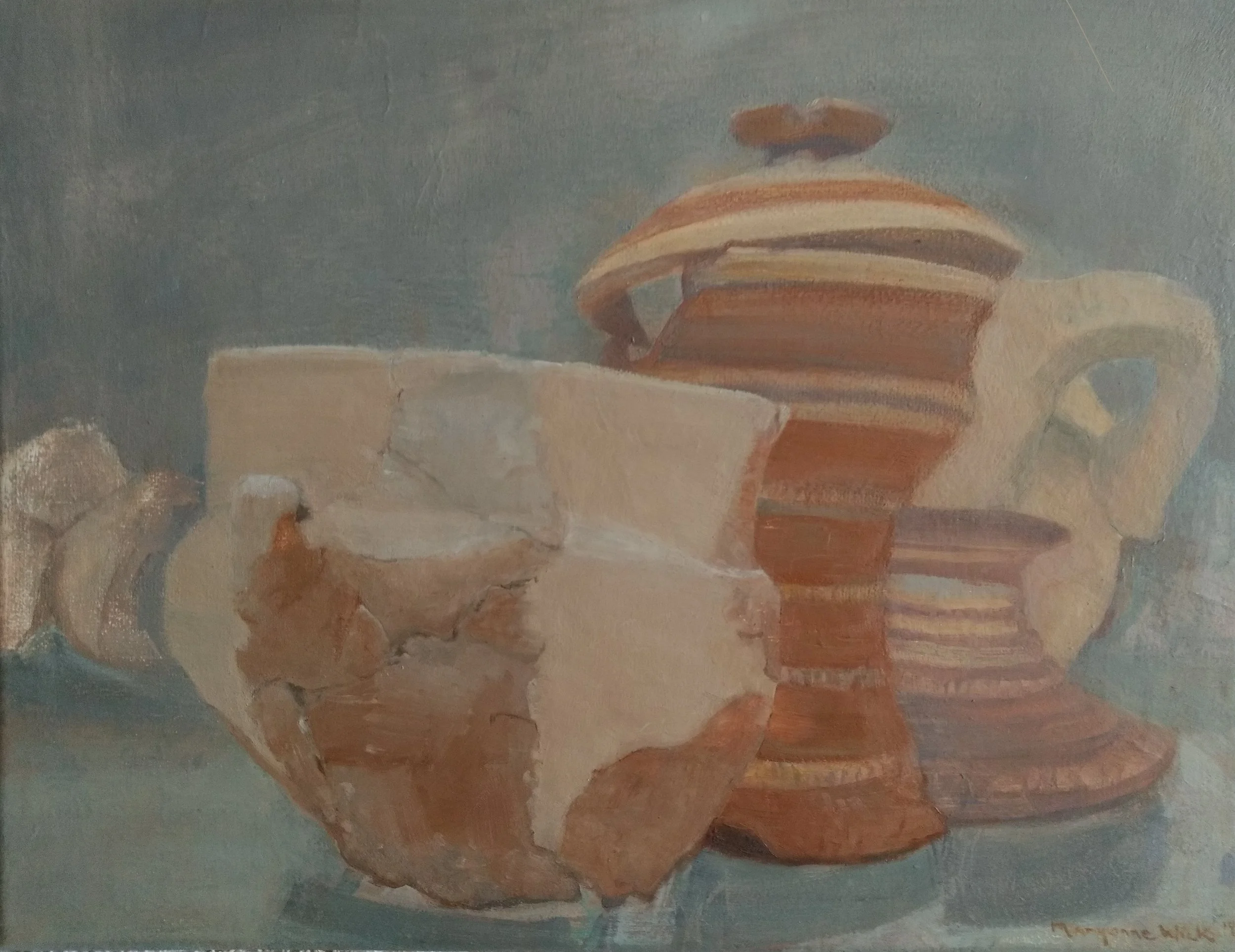 MARYANNE WICK | Olla echa a mano con tapaderas policromadas