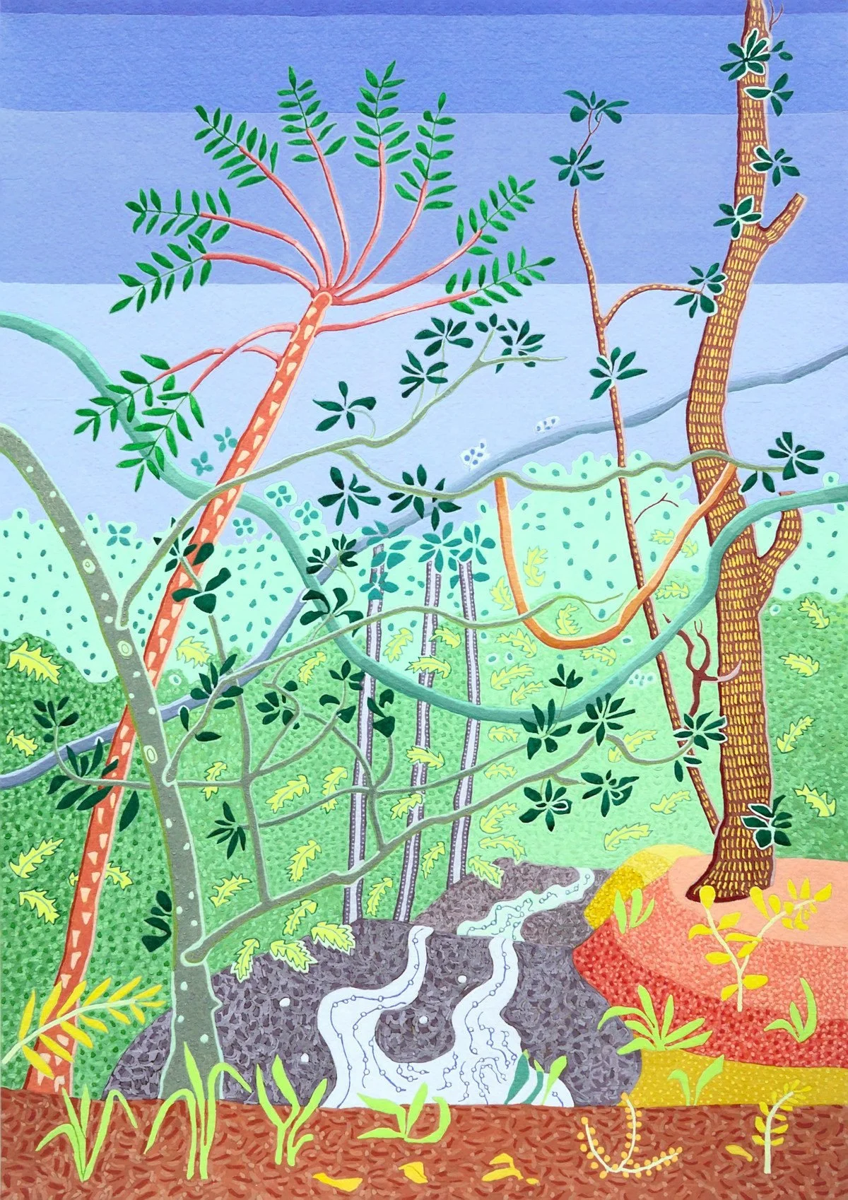 Jacqueline Balassa | Palm, Vines and Stream