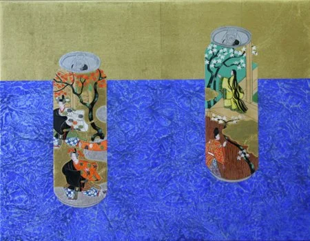 TARO YAMAMOTO | Can on blue carpet, scene of Wakamurasaki and party by colored leaves from Genji