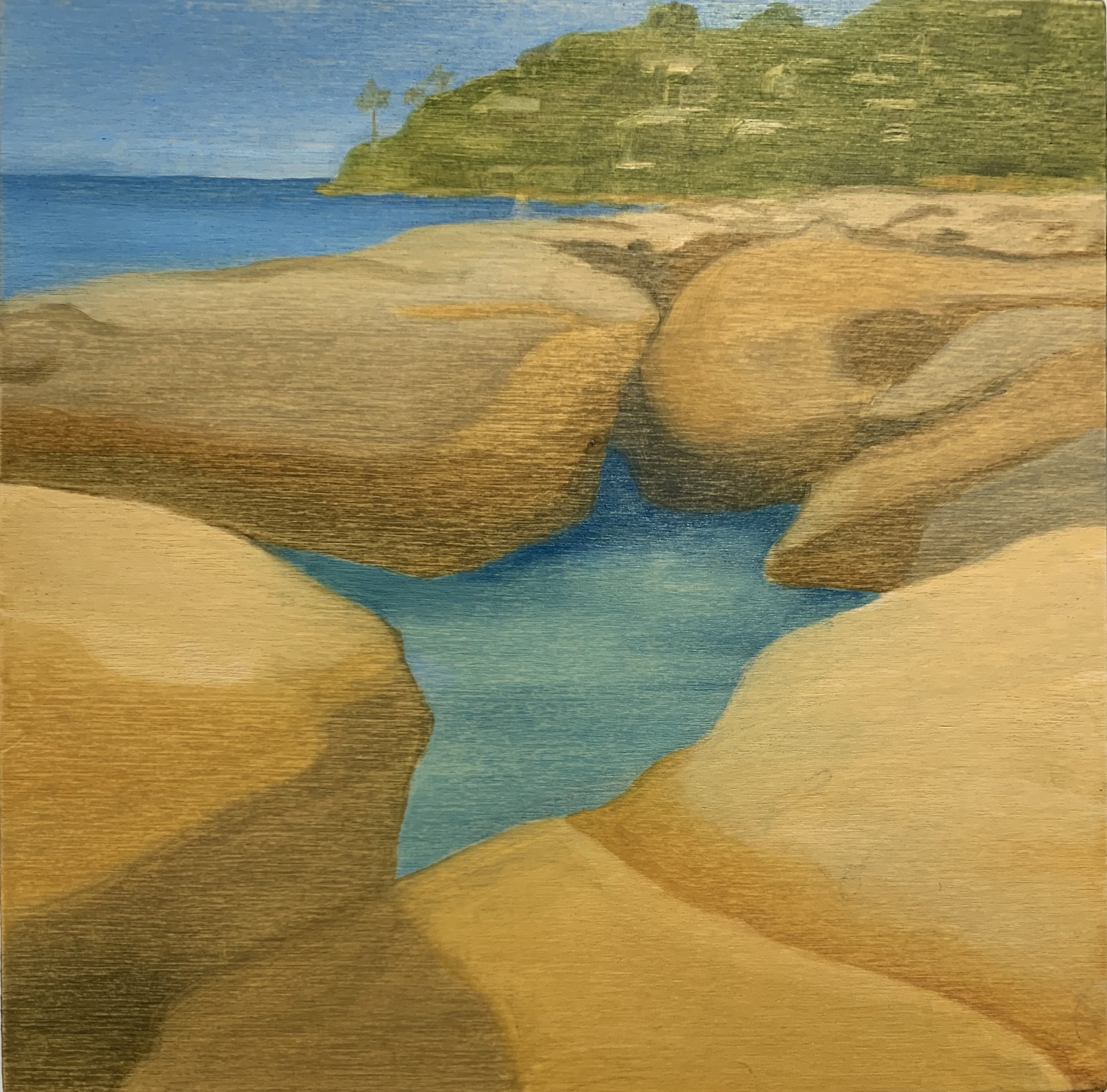 Rock Hopping 13, 2026, Oil on timber panels, 20 x 20cm.jpeg