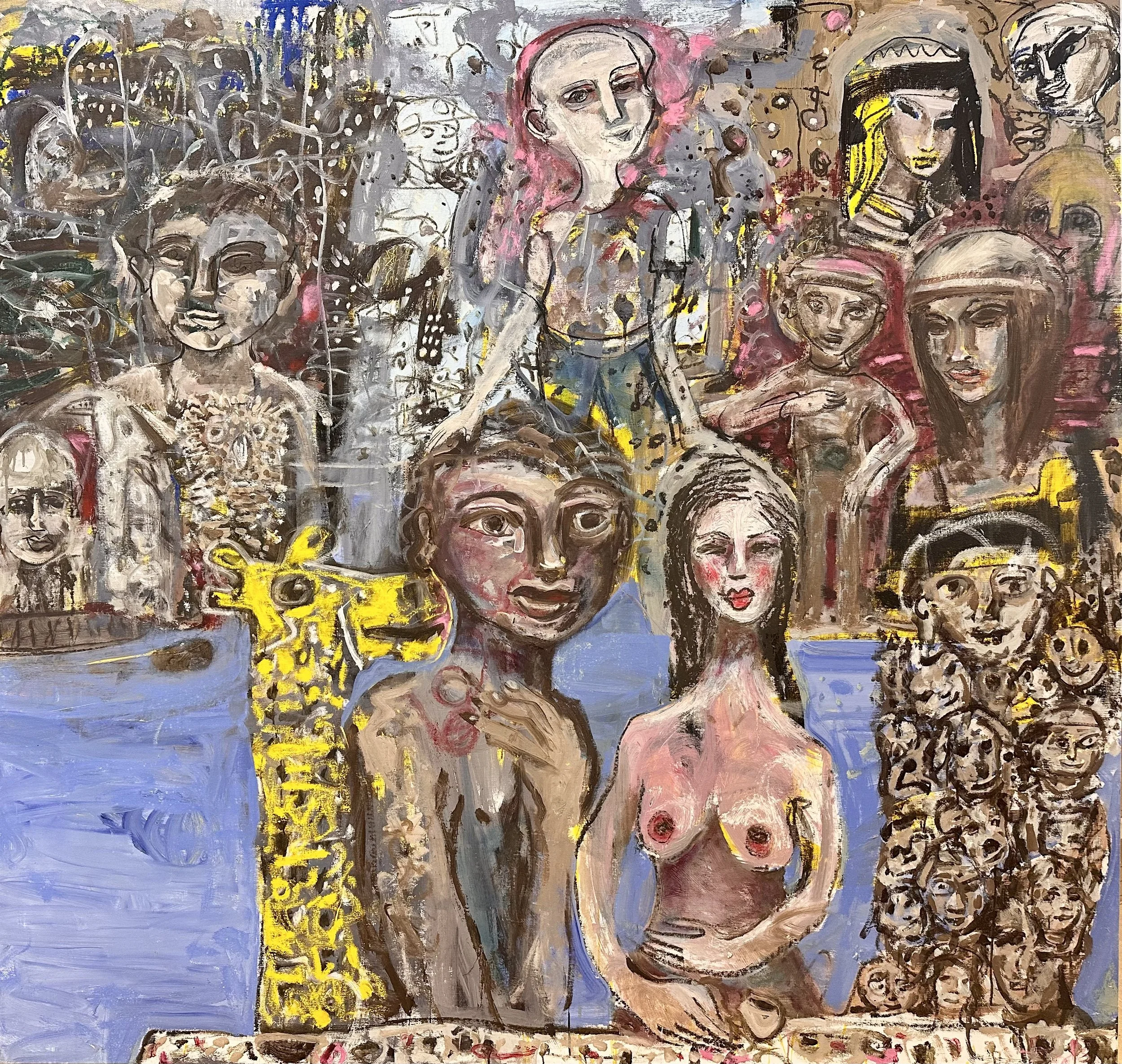 Baby giraffe_190 x 200cm_oil on linen_$19,500.jpeg