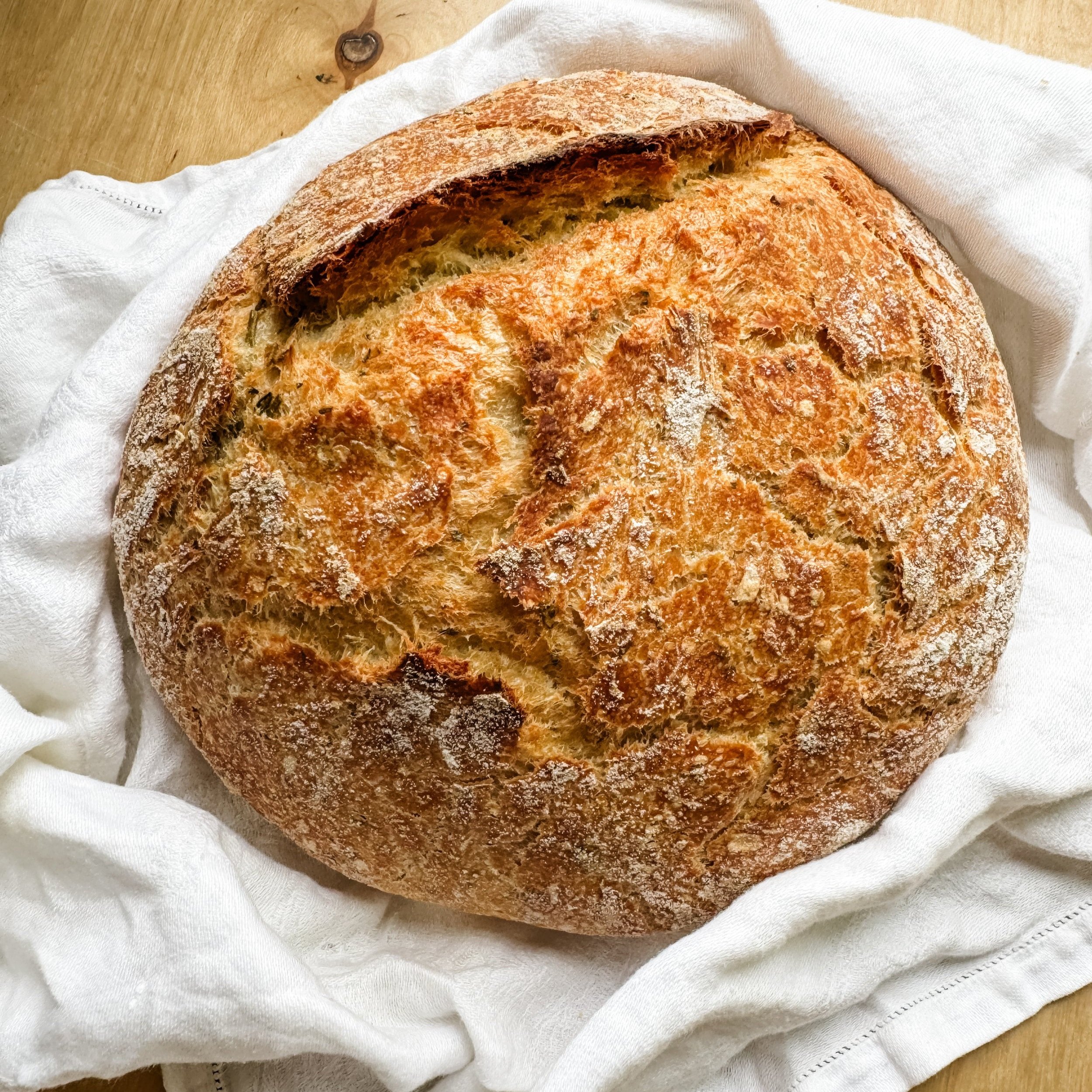 No Knead Herbed Artisan Bread