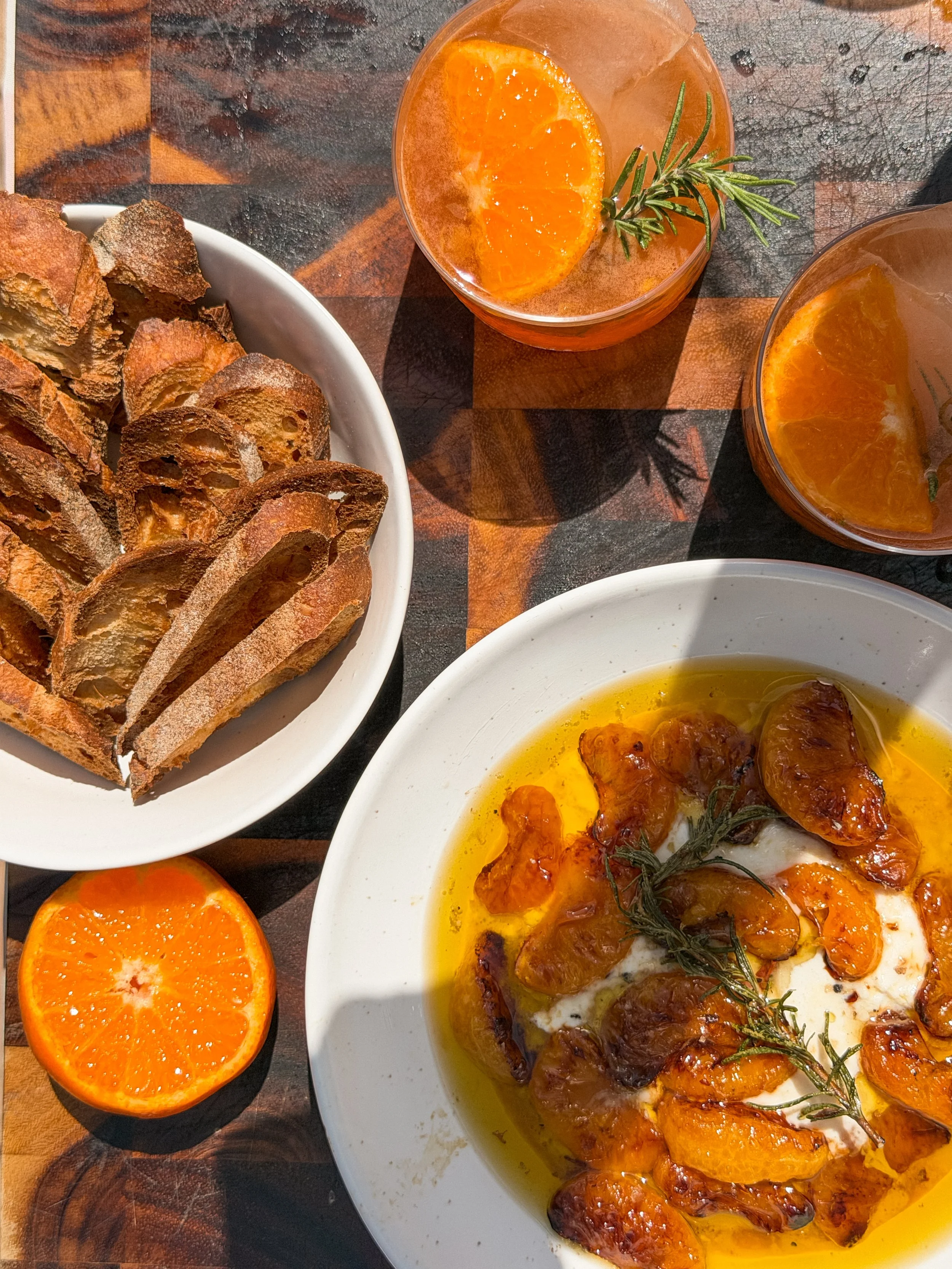 Burrata with Blistered Mandarins