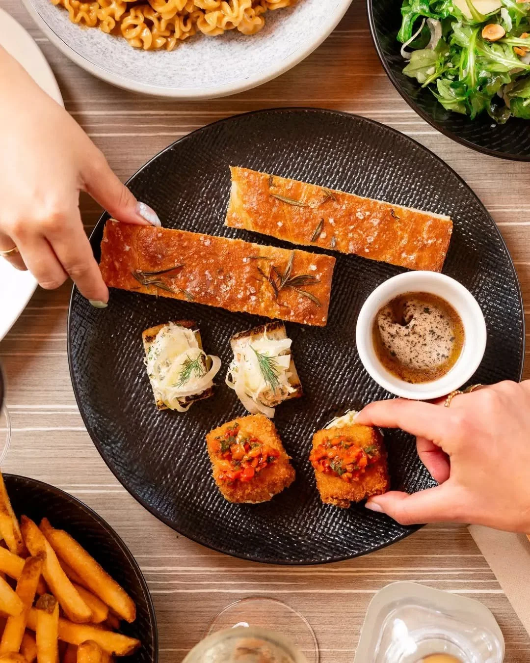 All hands in! Our Feed Me Tasting Menu is perfect for groups or if you simply can&rsquo;t decide. Enjoy a delicious selection of our most popular dishes, all served for sharing.

#therawson #therocks