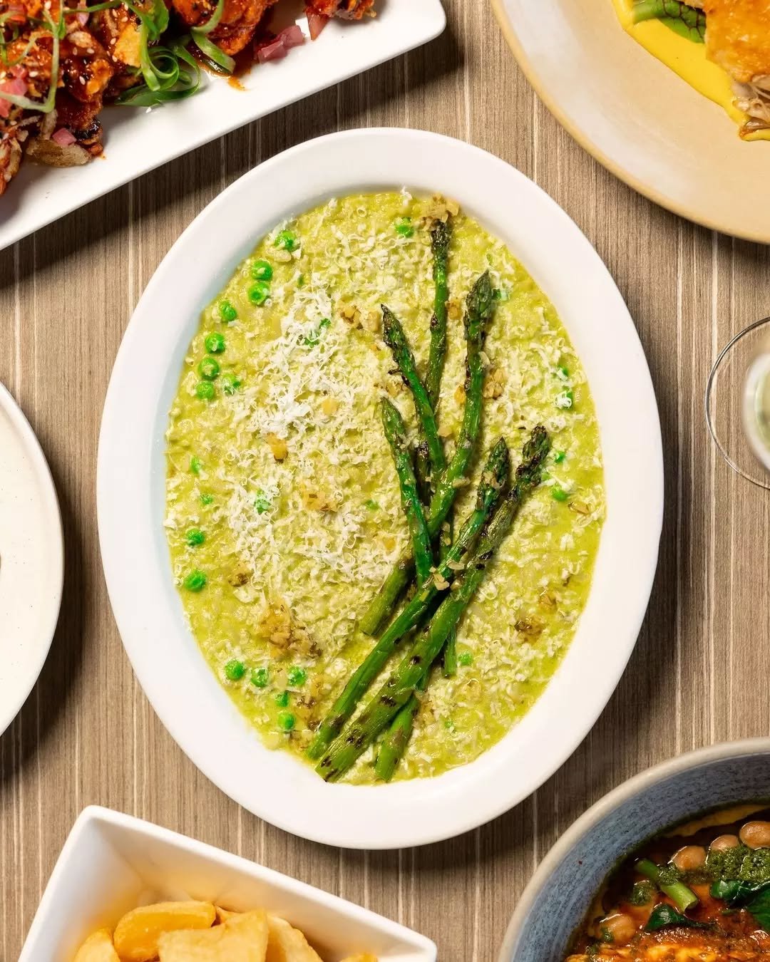 New to the menu this spring &mdash; our pea risotto with tomato, garlic, chilli, sage, rosemary and parmesan crisp.

#therawson #therocks