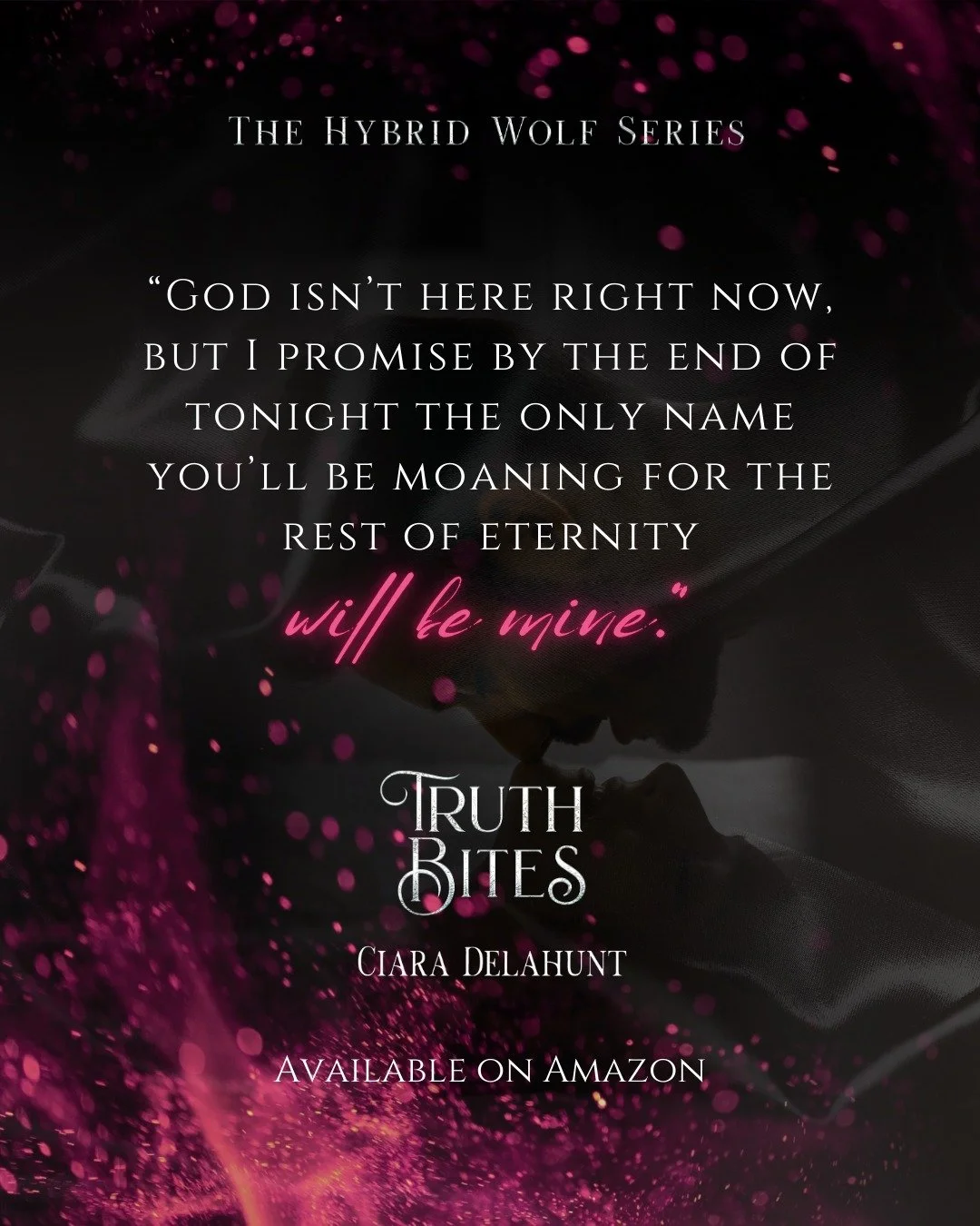 When the werewolf has a dirty mouth 🤭

📚 Truth Bites by Ciara Delahunt is available on Amaz&oslash;n and KU!

🐺 Slow burn romance
🌙 Found Family
🐺 He falls first
🌙 Set in Ireland
🐺 Who hurt you?
🌙 Fated mates

Hunted by my ex and his vengeful