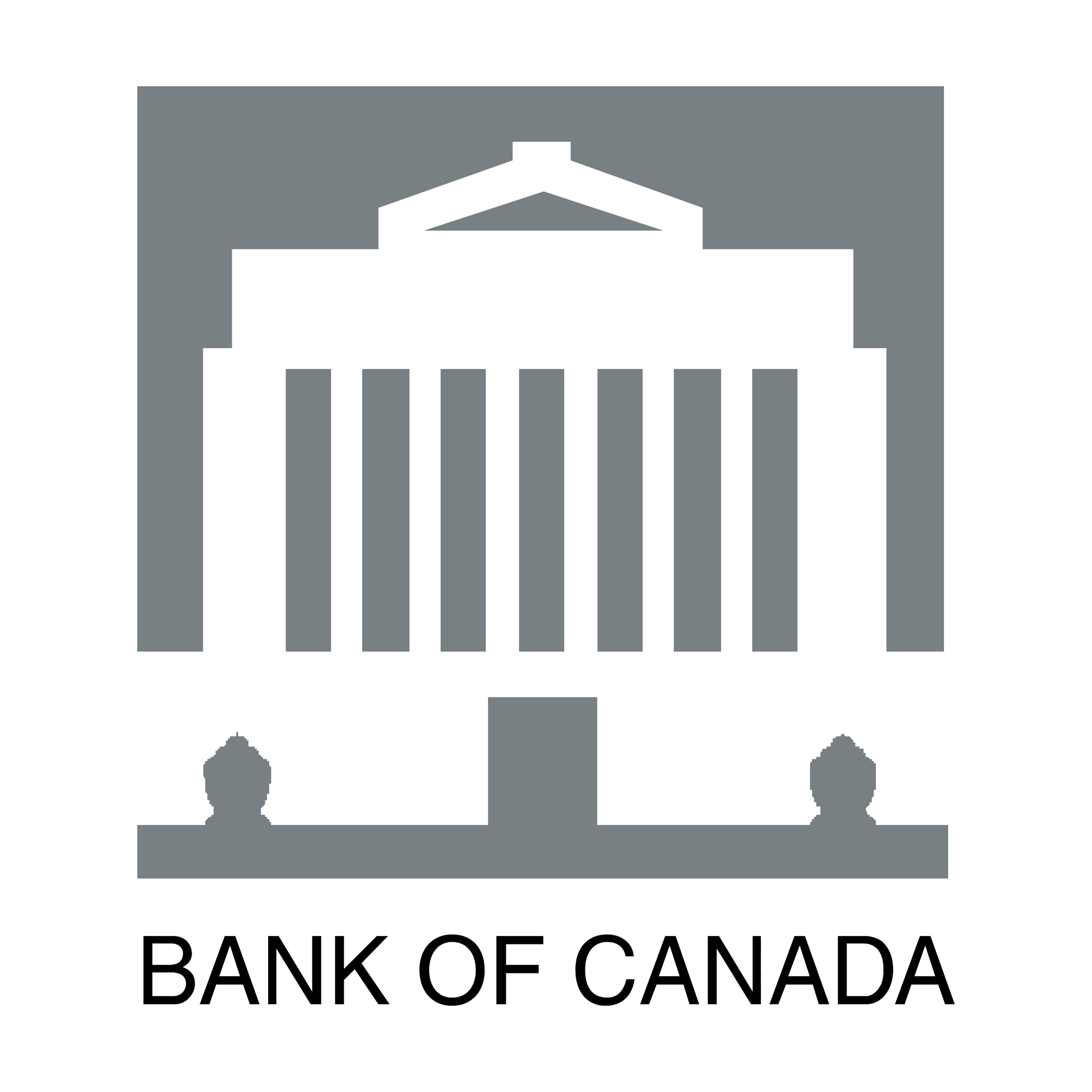 Logo of Bank of Canada with a minimalist black and gray design and the text 'Bank of Canada' beneath it.