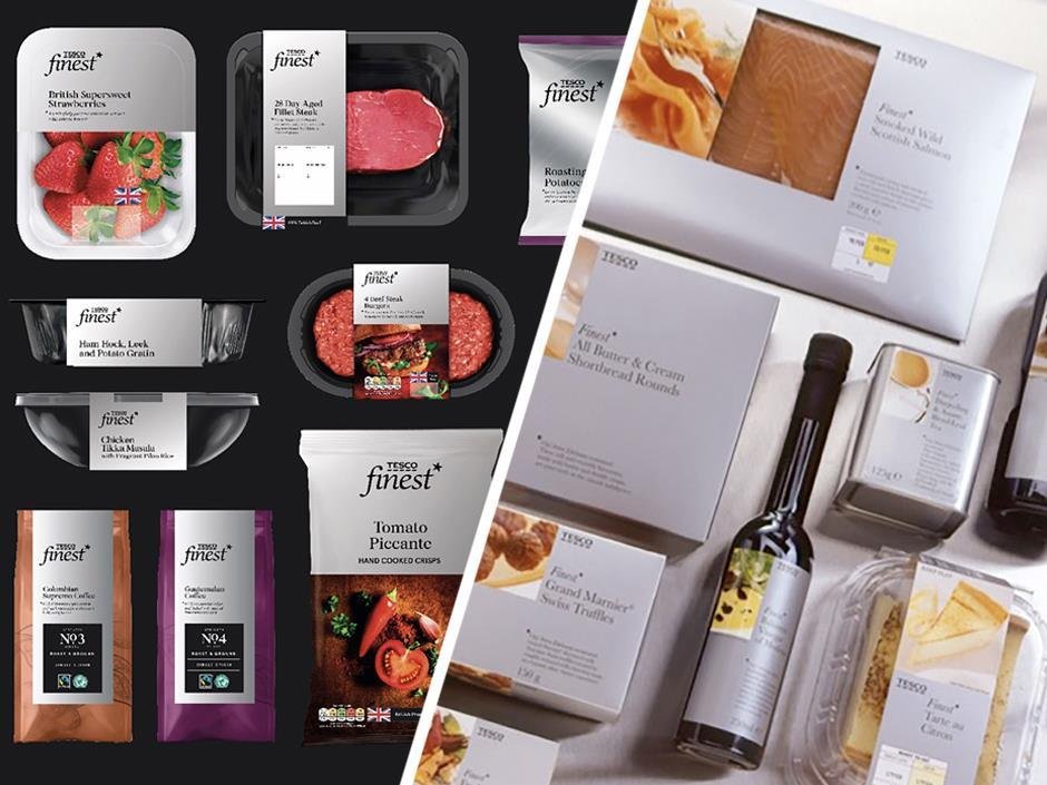A selection of Tesco Finest products presented for advertisement