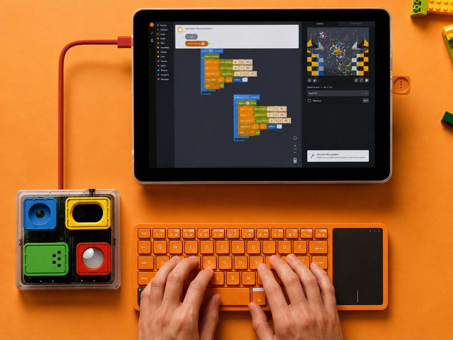 Oliver Winter partnered with Kano Computing to develop a Sensorial Data coding kit to enable and encourage people to learn to code through play, gamification and cloud computing