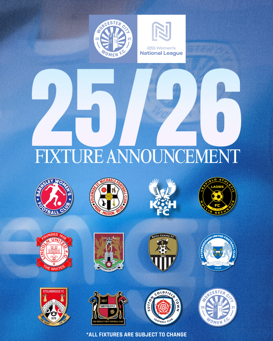 2025/2026 FA Women’s National League Fixtures Announced