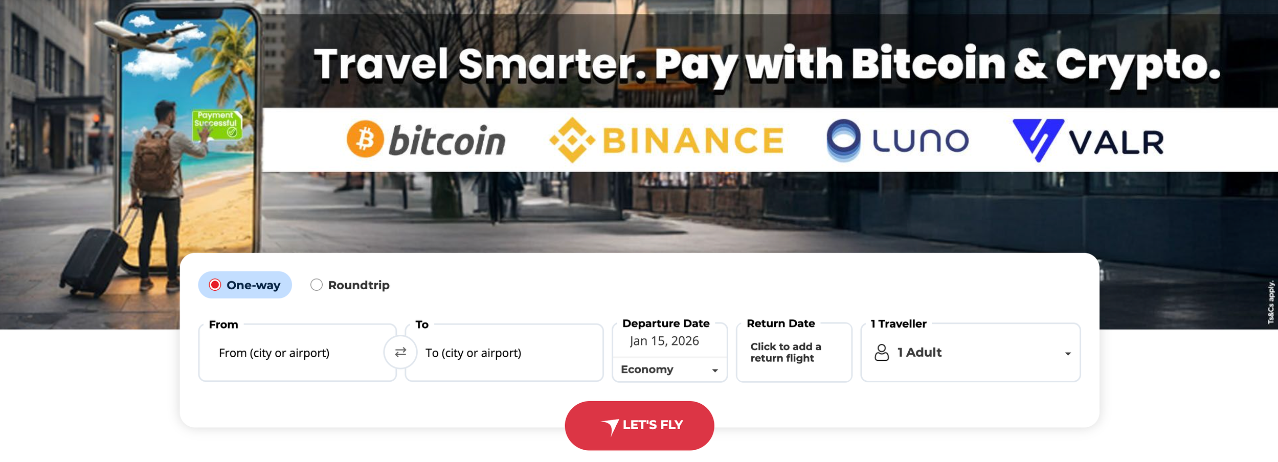 travelwings booking page