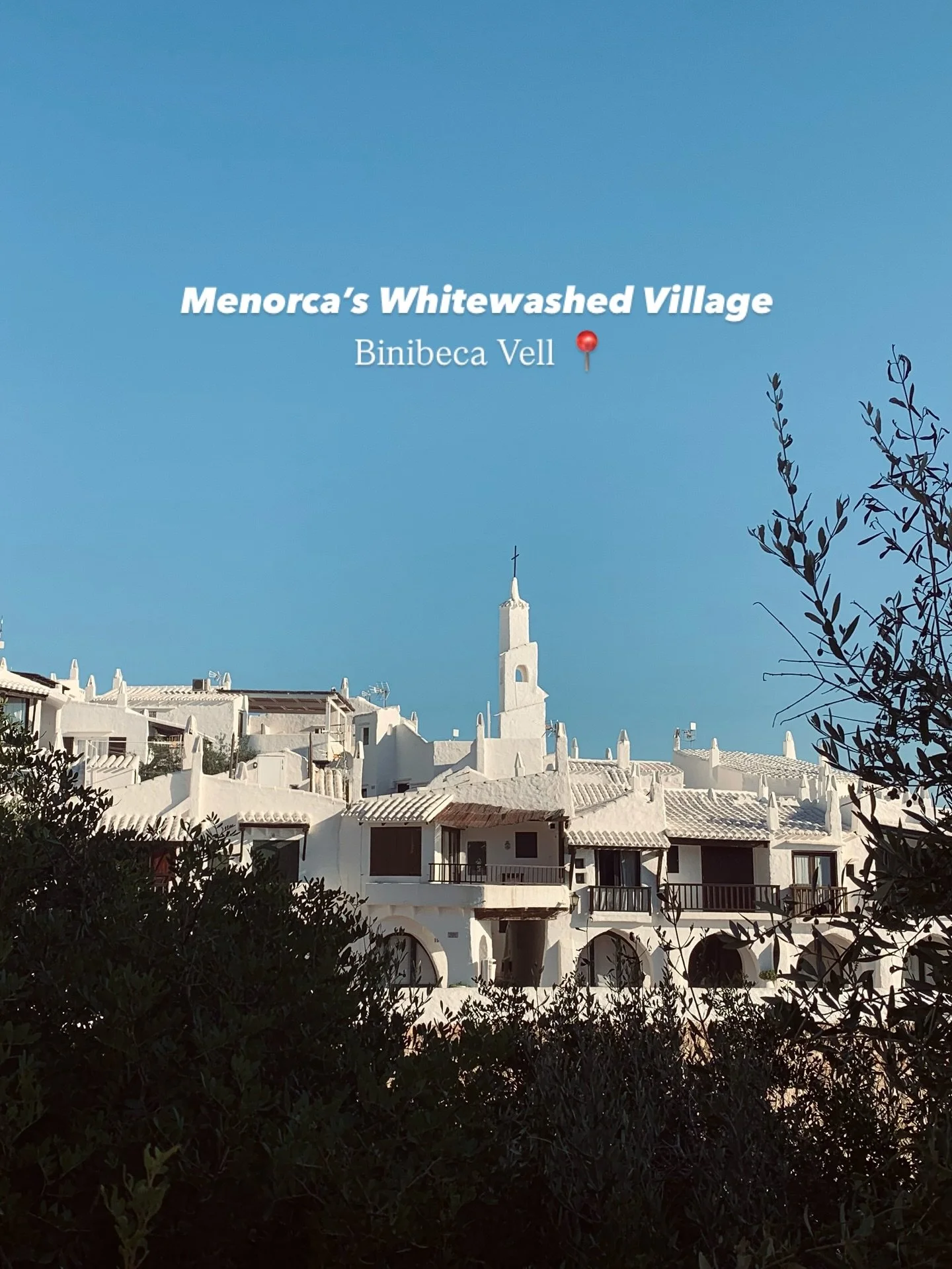Binibeca Vell | Southeast Coast 📍 

Binibeca has to be one of the most picturesque corners of Menorca ✨ 

🏘️ Wander the winding cobbled pathways + whitewashed houses that look straight out of a storybook.
🤍 Remember this is still a lived-in villag