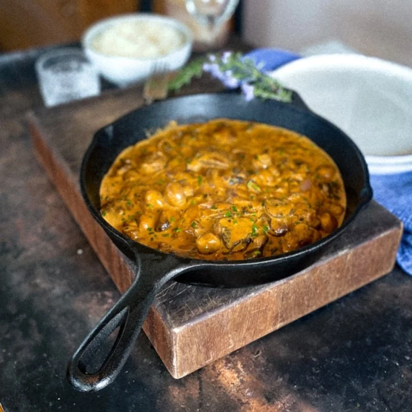Mushroom stroganoff, vegetarian