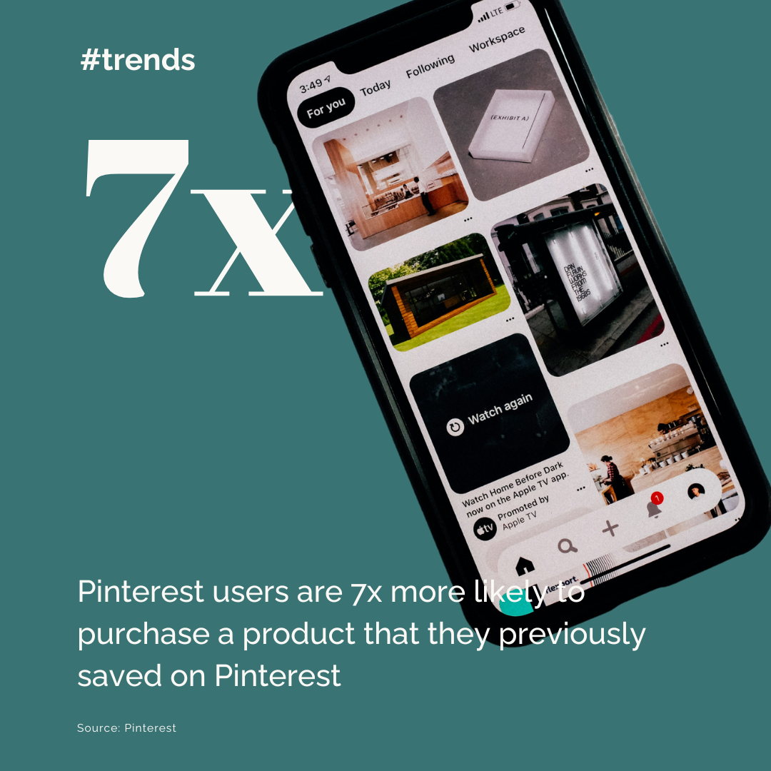 Pinterest app on smartphone