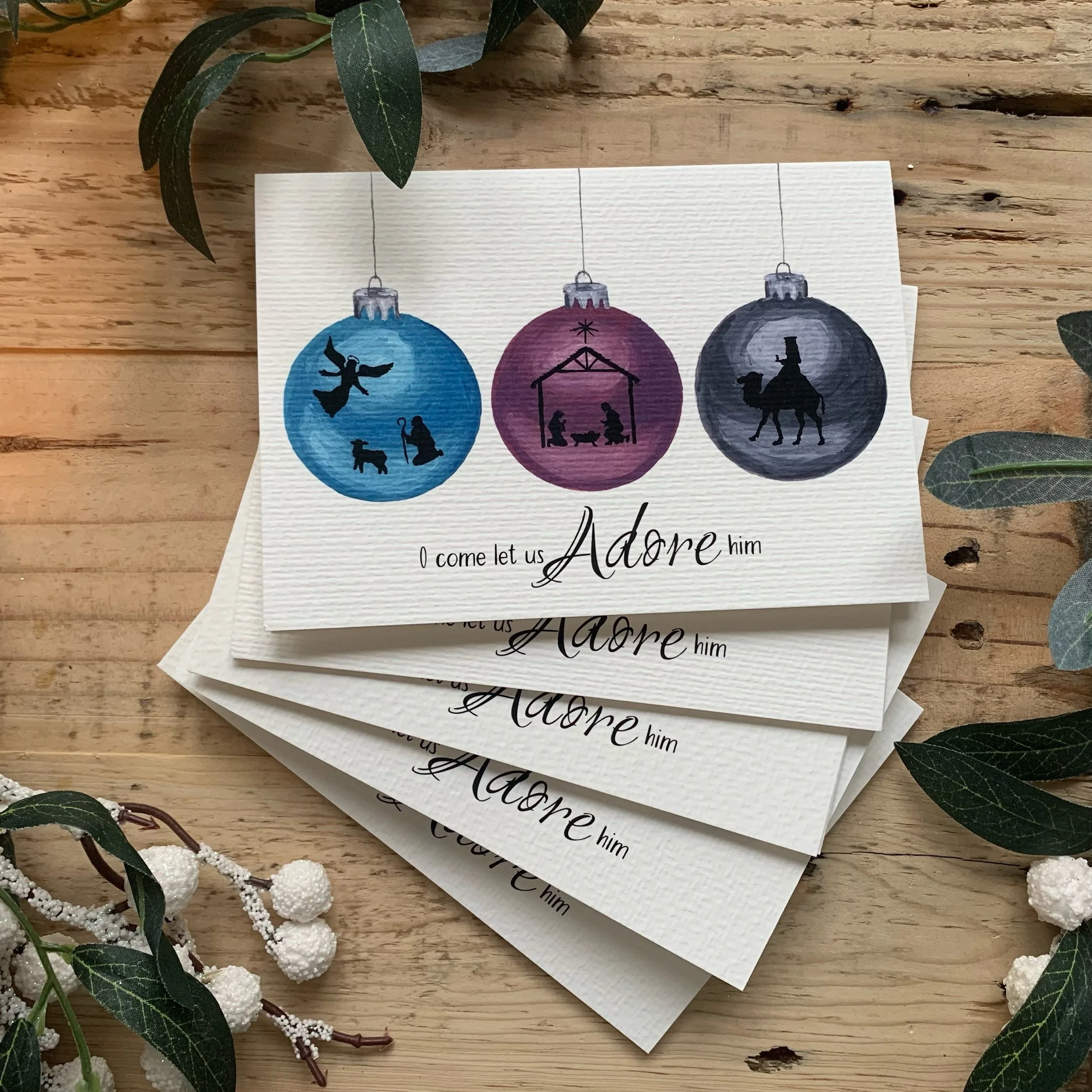 Adore Baubles Christmas Card