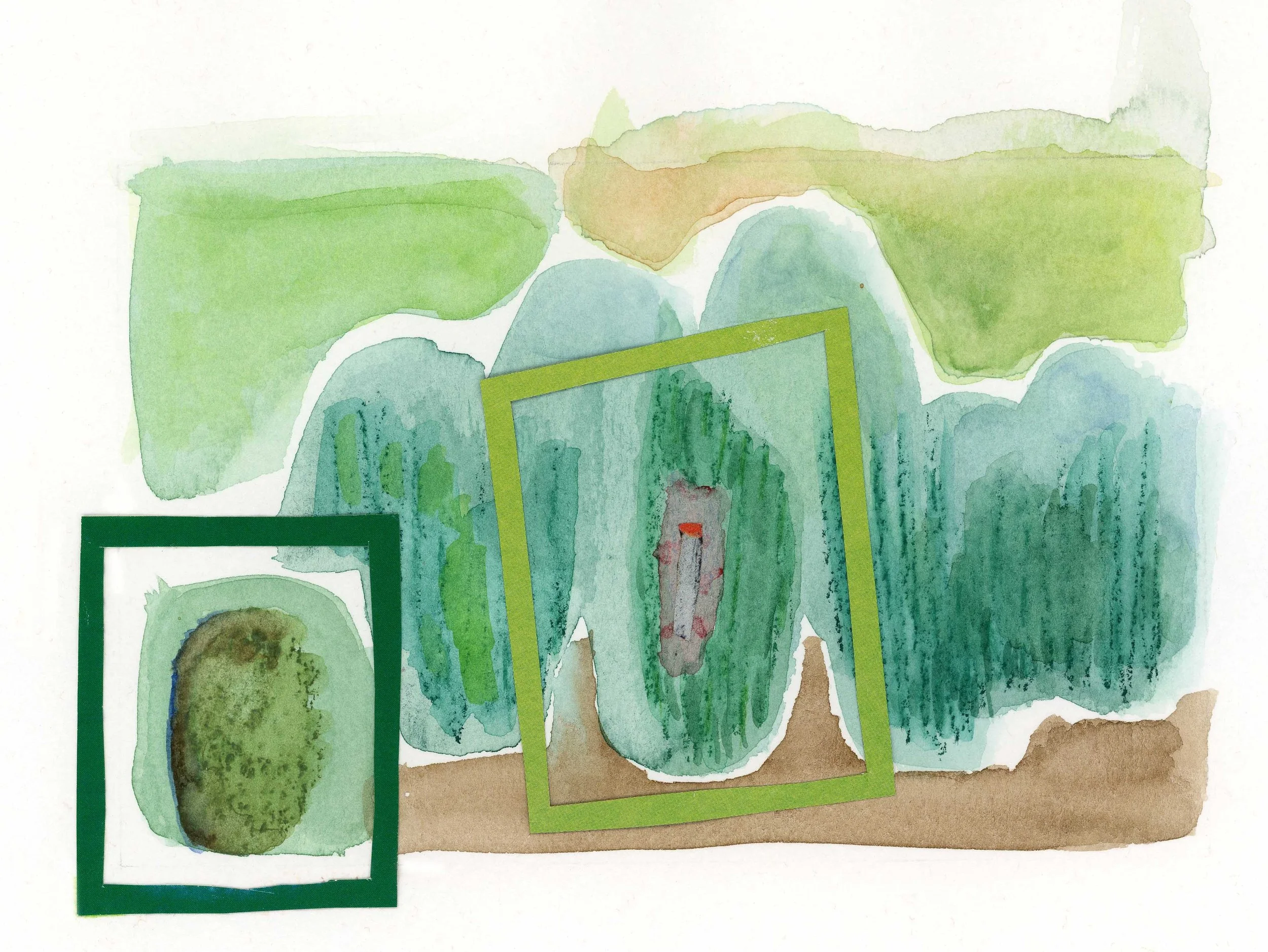 Mini watercolor landscape
