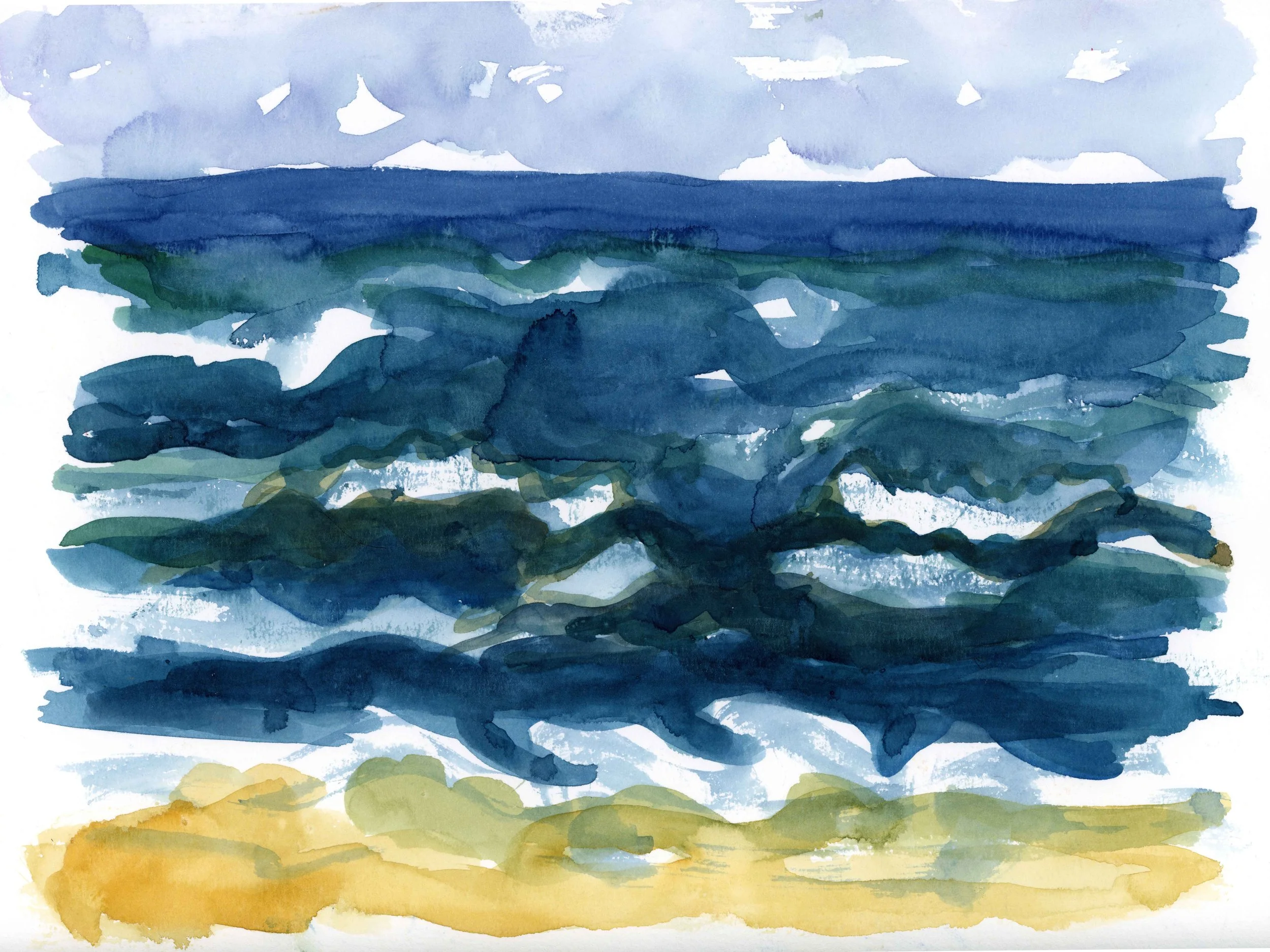 abstarct water color of the sea