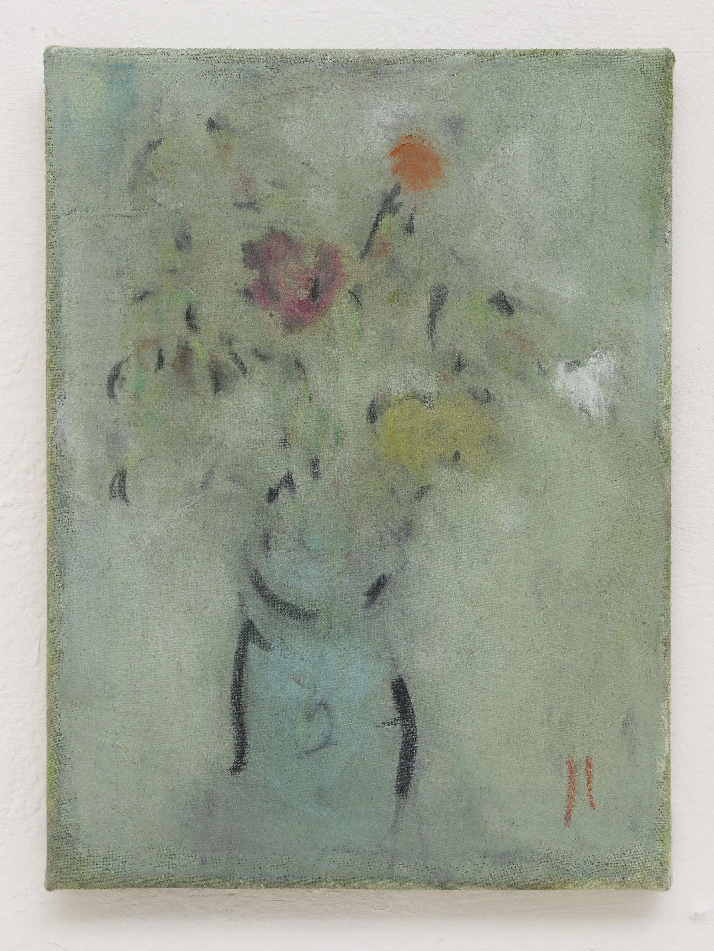 Fiori | Olio e pastelli ad olio su lenzuolo intelaiato | 24 x 18 cm | 2025 | Photo Giorgio Benni