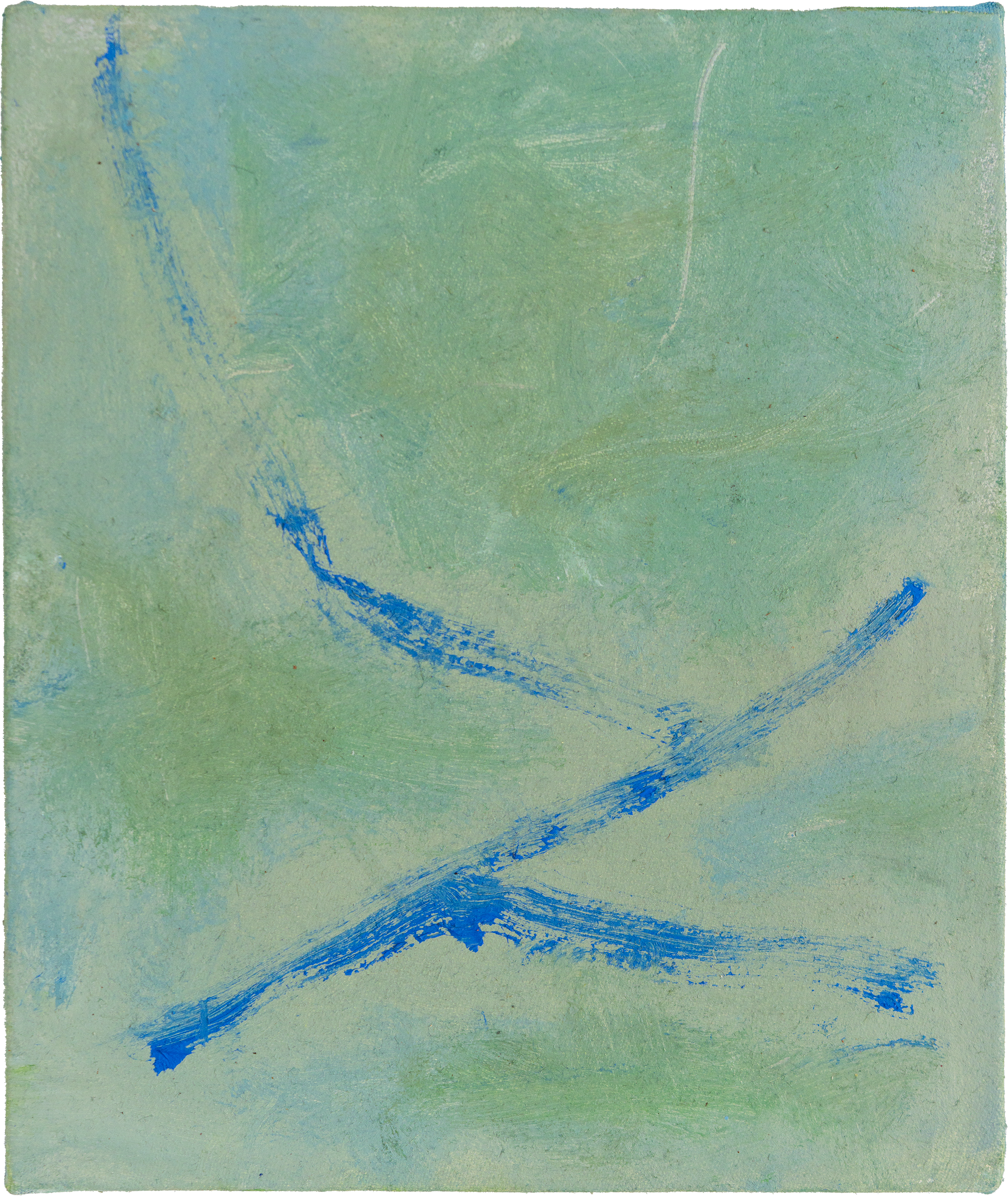 Zang! o Fiume caduto | Olio su telo da biliardo dismesso e intelaiato | 21,5 x 18 cm | 2025
