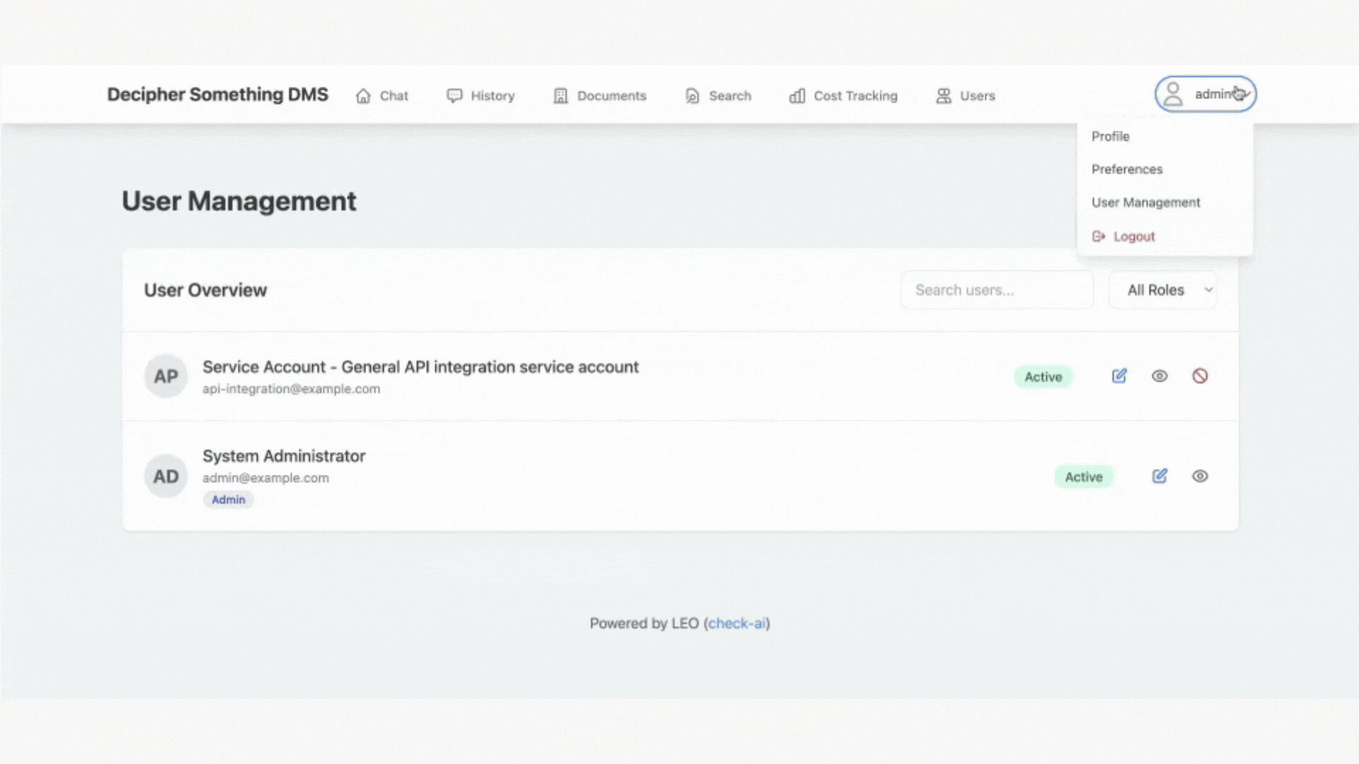 User Permissions and Preferences