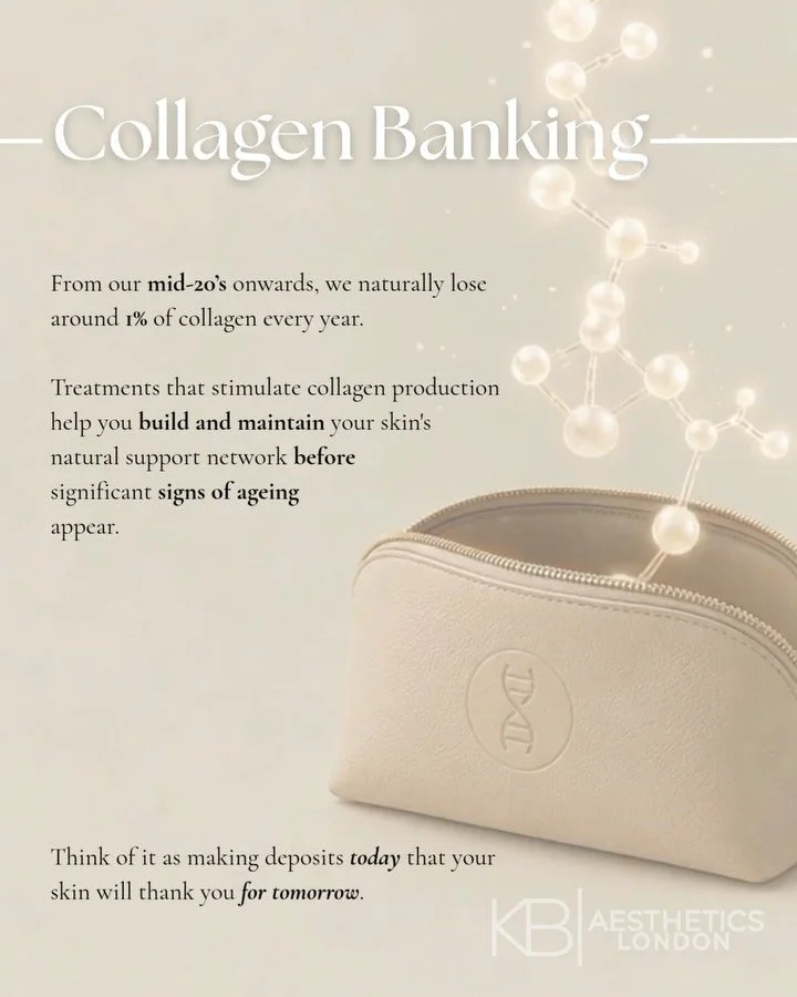 Think of collagen banking like a savings account for your skin. 🏦💵

Invest in your skin by stimulating your body&rsquo;s own collagen production before those changes become more noticeable. 
Most people treat collagen loss like it happens overnight