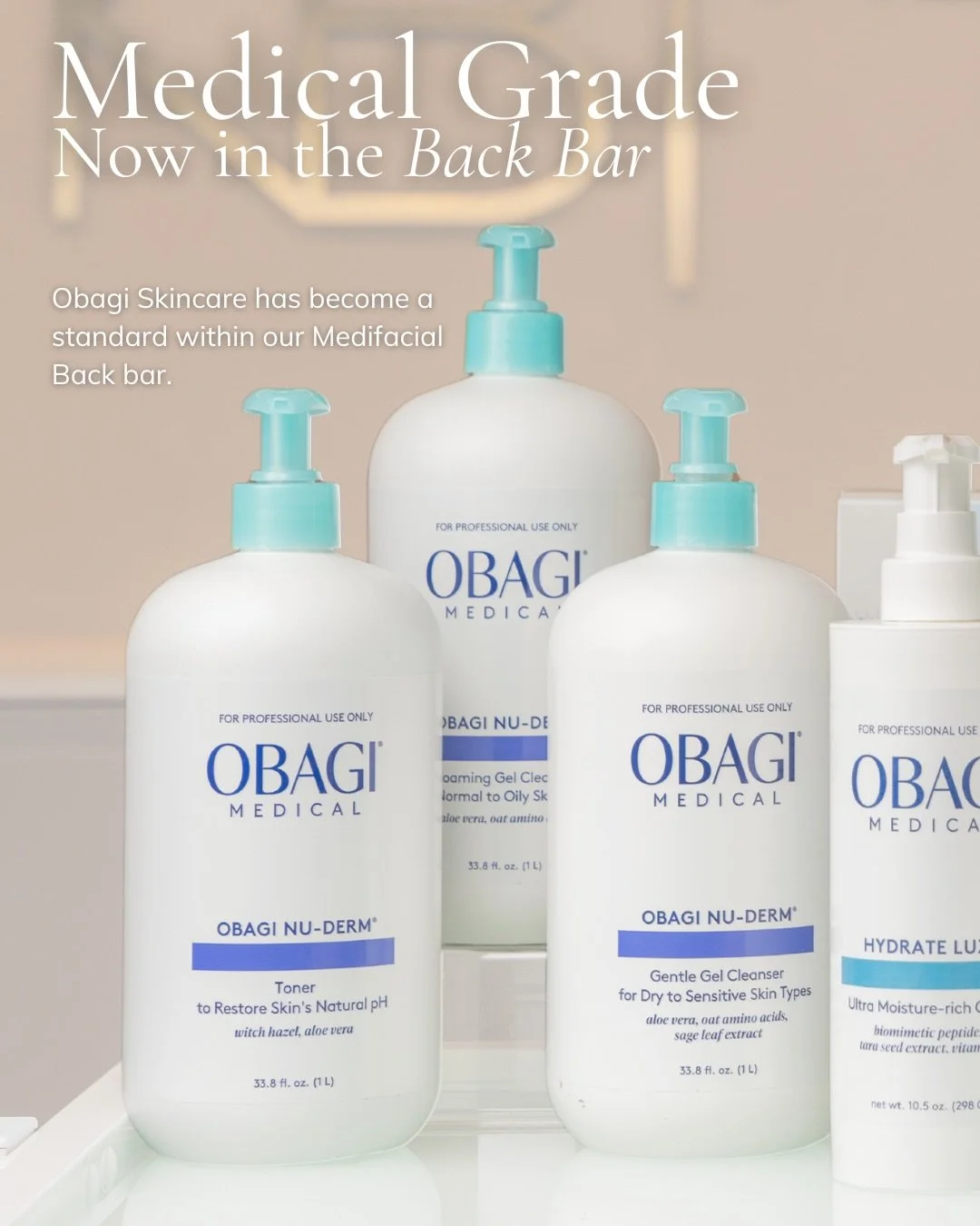 OBAGI&reg; Medical, Now in the Back Bar✨

Your skin deserves more than a facial. Our new Obagi Medifacial combines professional-grade Obagi skincare with targeted treatment to cleanse, exfoliate, hydrate and leave skin looking instantly fresher, smoo