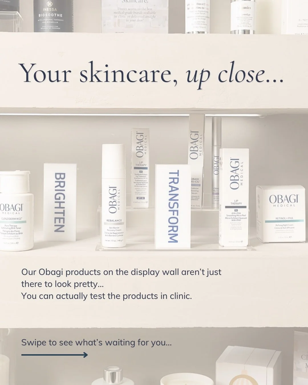 What&rsquo;s on our Product Testing Wall? 👀👀

We&rsquo;ve put together a selection of some of our  favourite professional skincare products in clinic for you to explore, test and get a feel for before choosing your home products.

From cleansers an