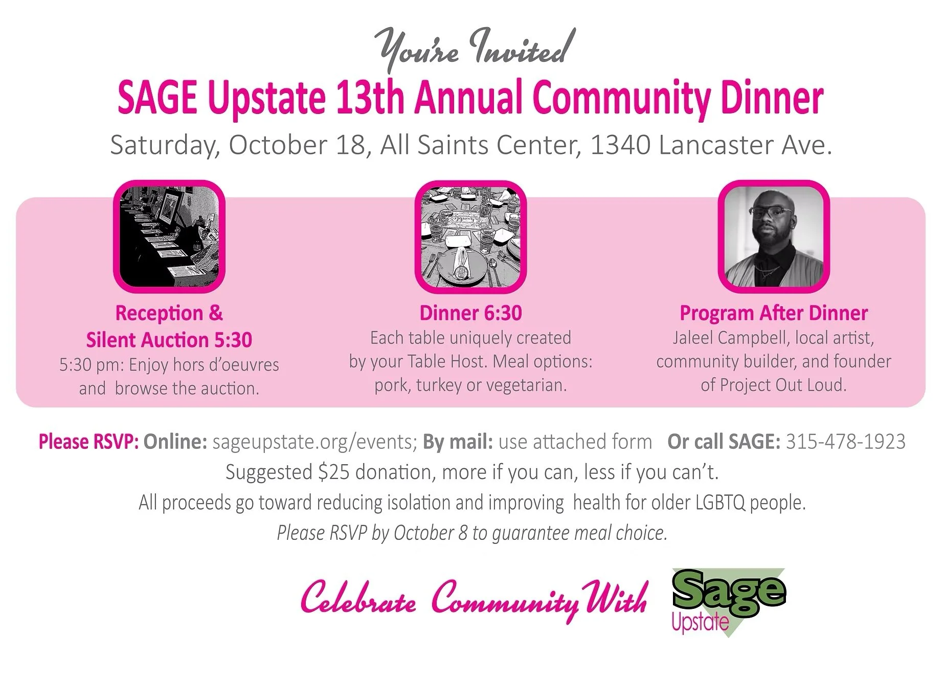 13th Annual SAGE Upstate Community Dinner