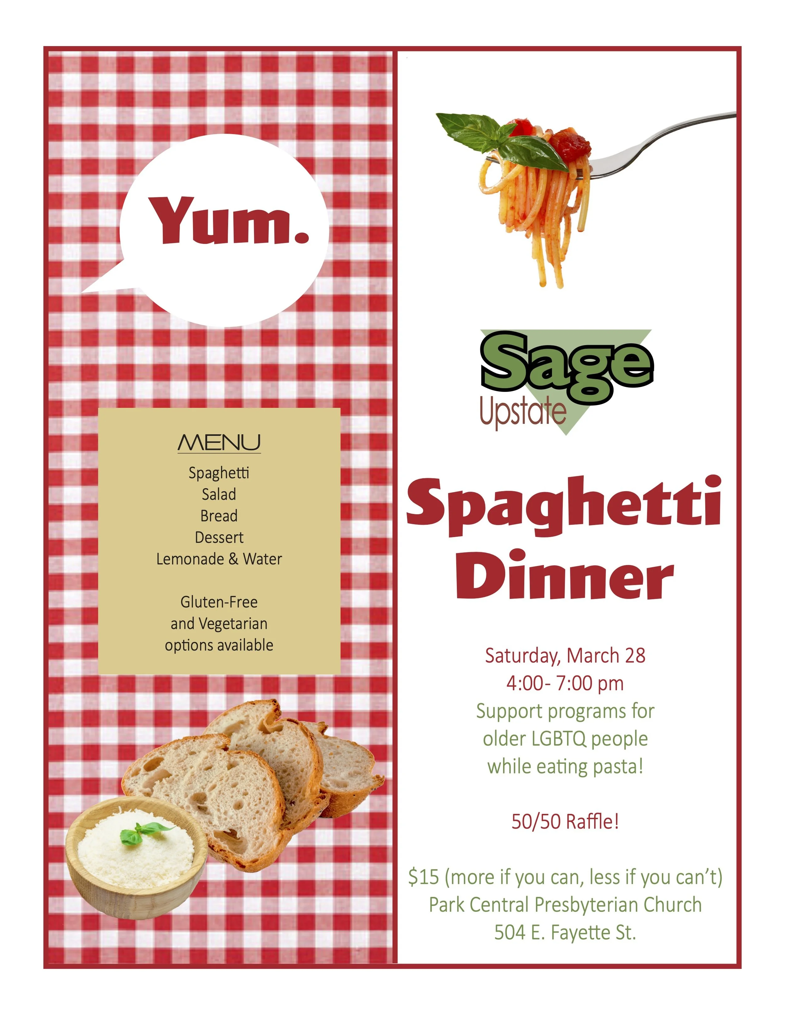 SAGE Upstate Spaghetti Dinner